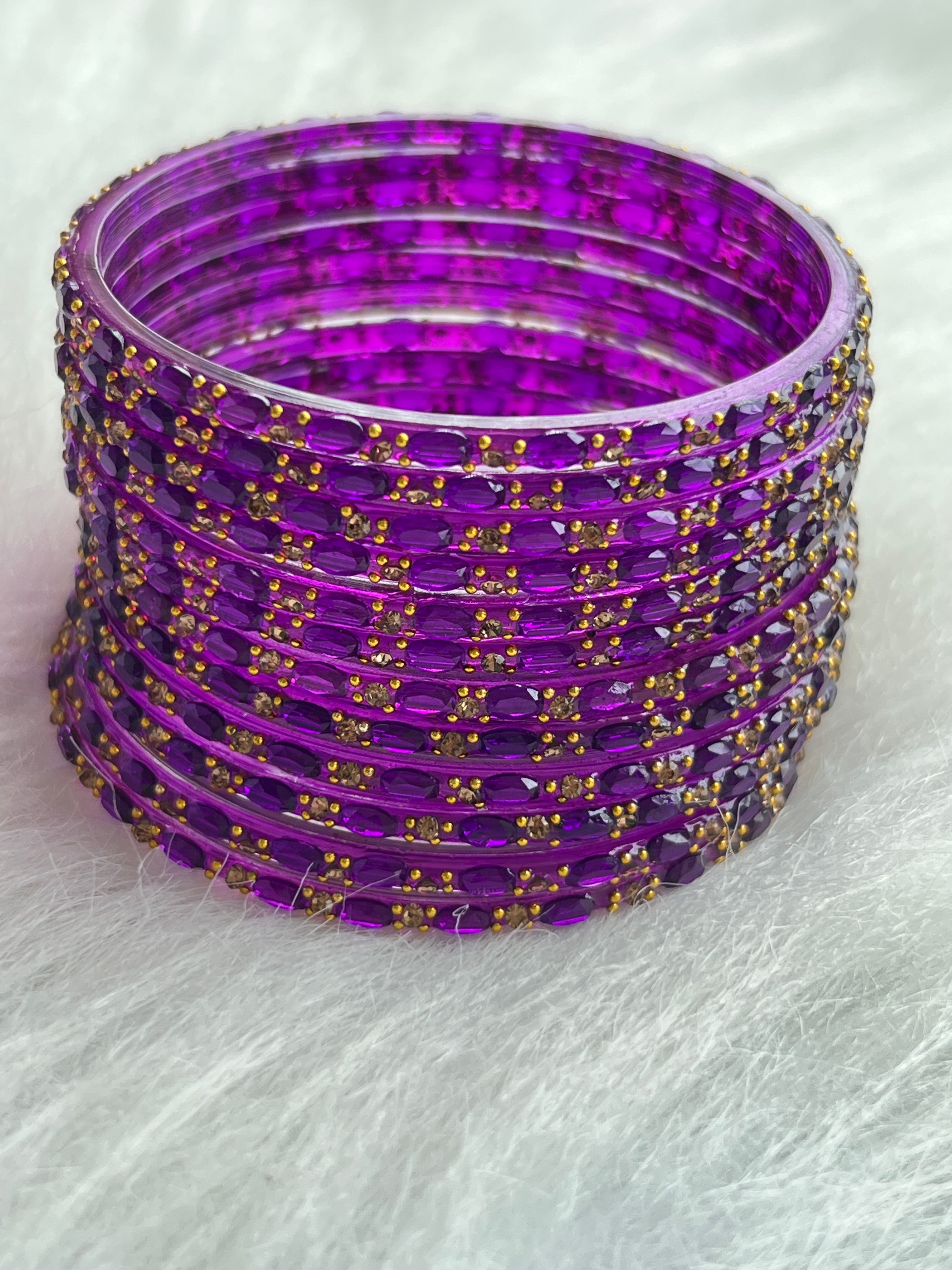 PREMIUM CRYSTAL CUT STONE WORK BRIDAL BANGLES