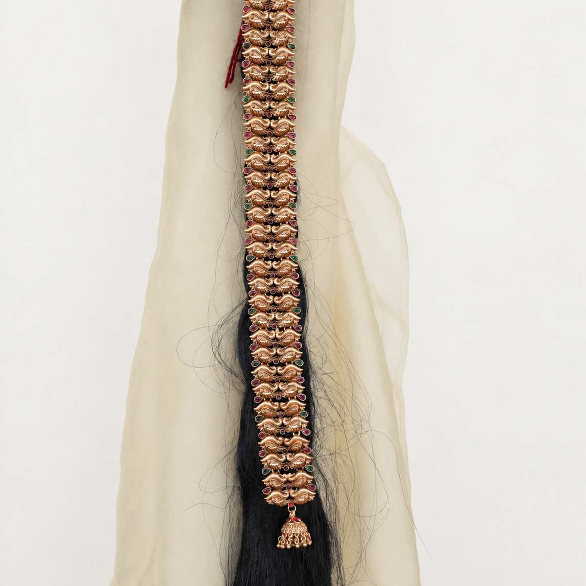 Antique Nagas Budget Bridal Long Jada Choti - Double Peacock