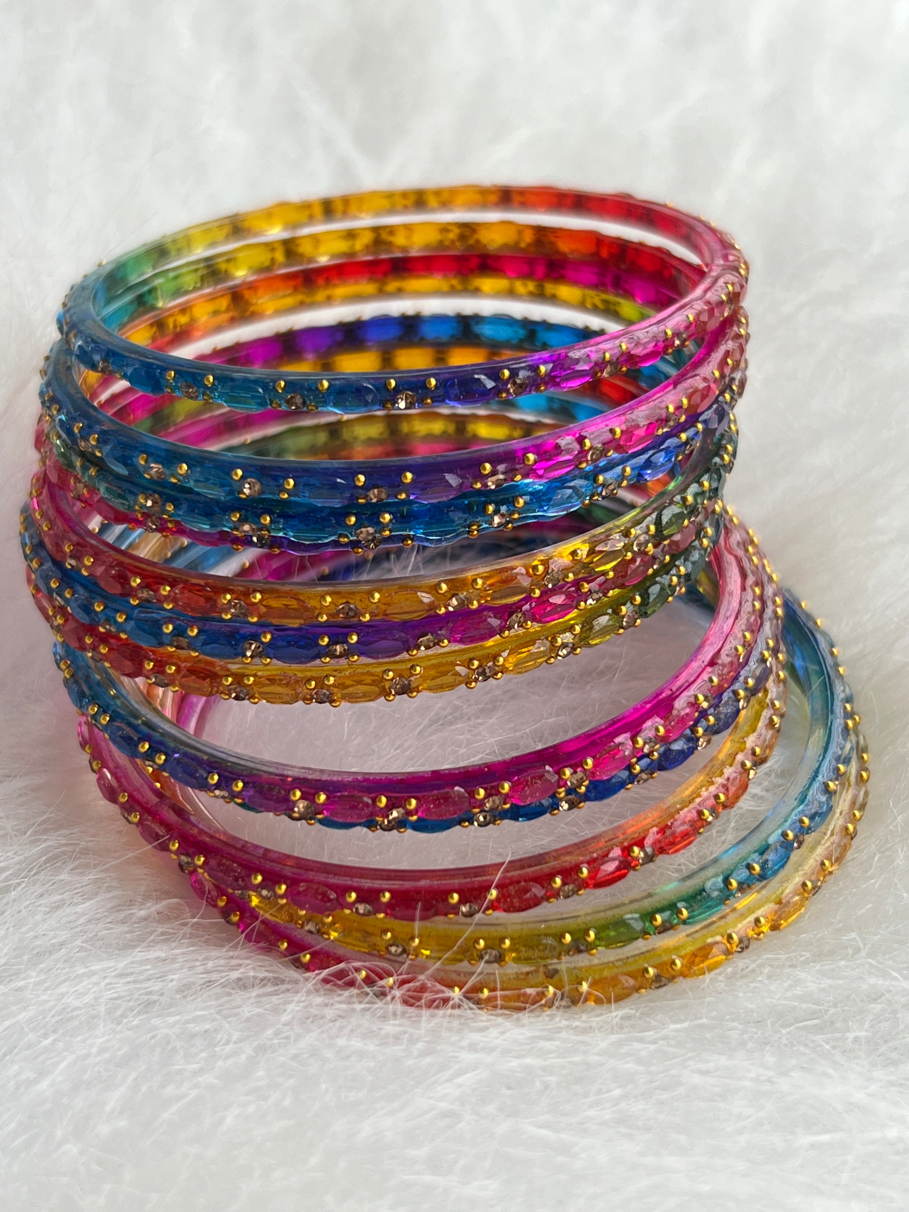 PREMIUM CRYSTAL CUT STONE WORK BRIDAL BANGLES