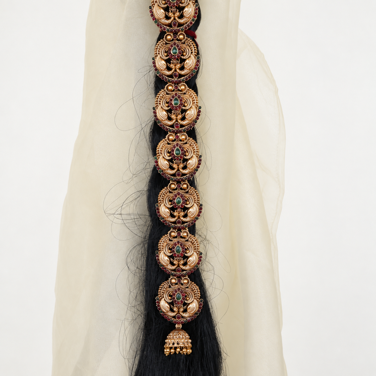 Antique Matte Rettapakshi Budget Bridal Long Choti
