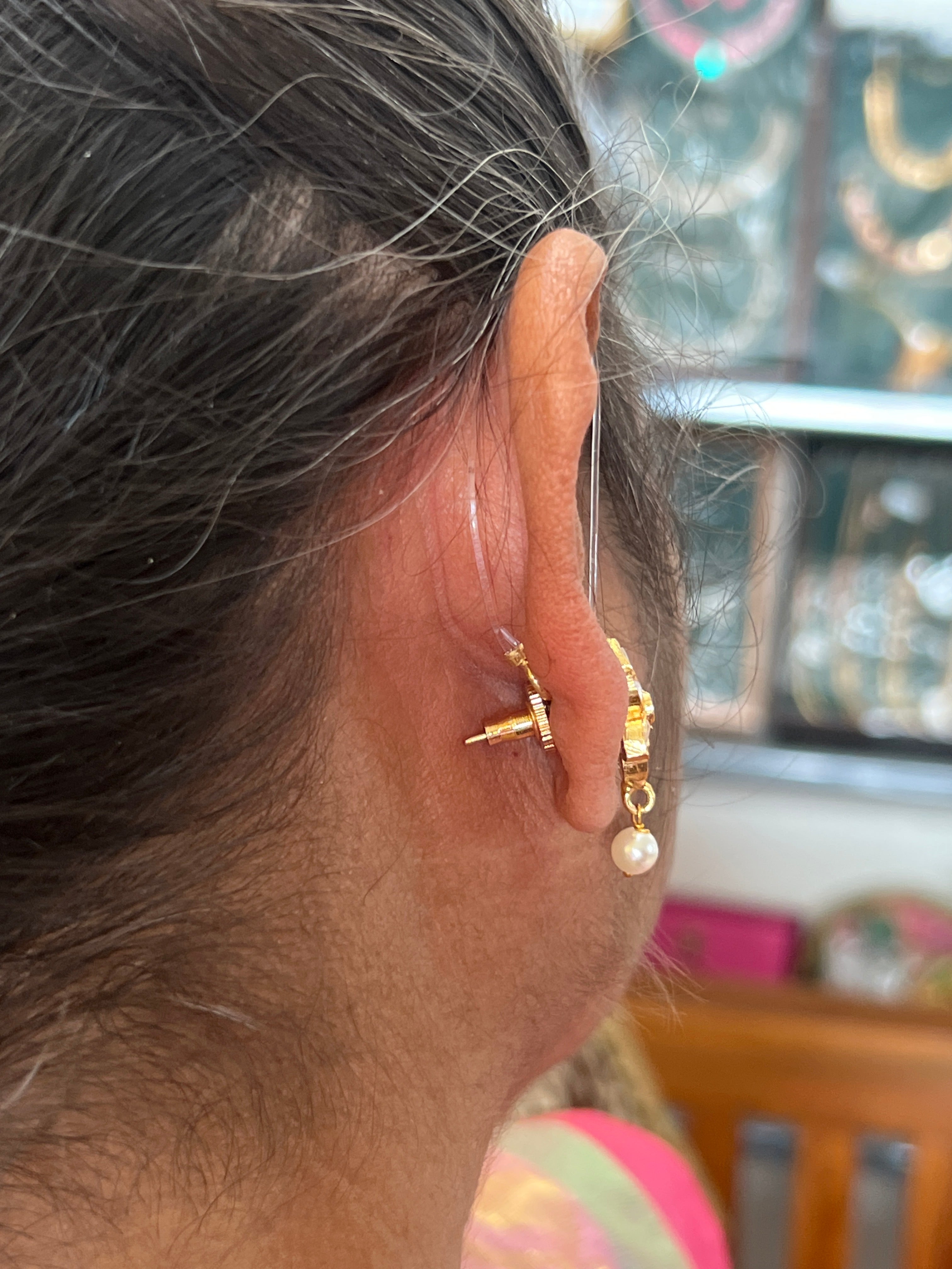 Premium Quality High Gold Invisible Kaan Chain/Ear Chain - One Pair