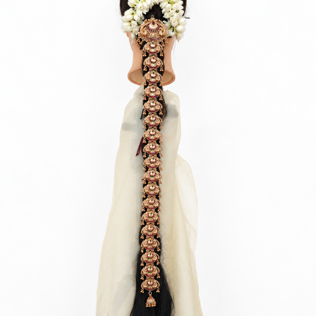 Antique Budget Rettapakshi Kemp Long Bridal Choti