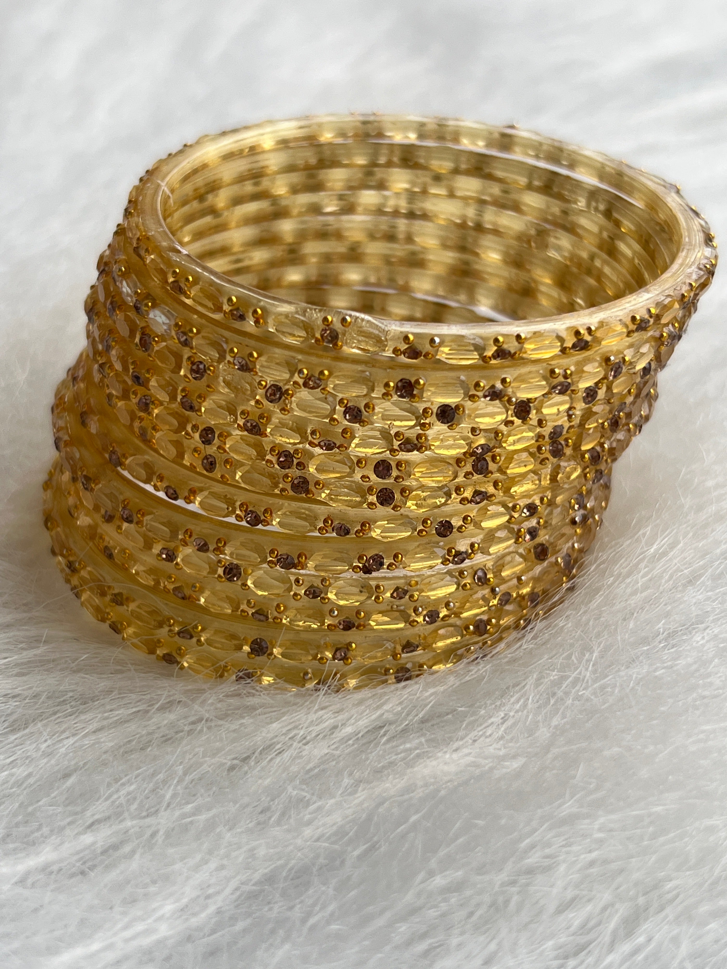 PREMIUM CRYSTAL CUT STONE WORK BRIDAL BANGLES