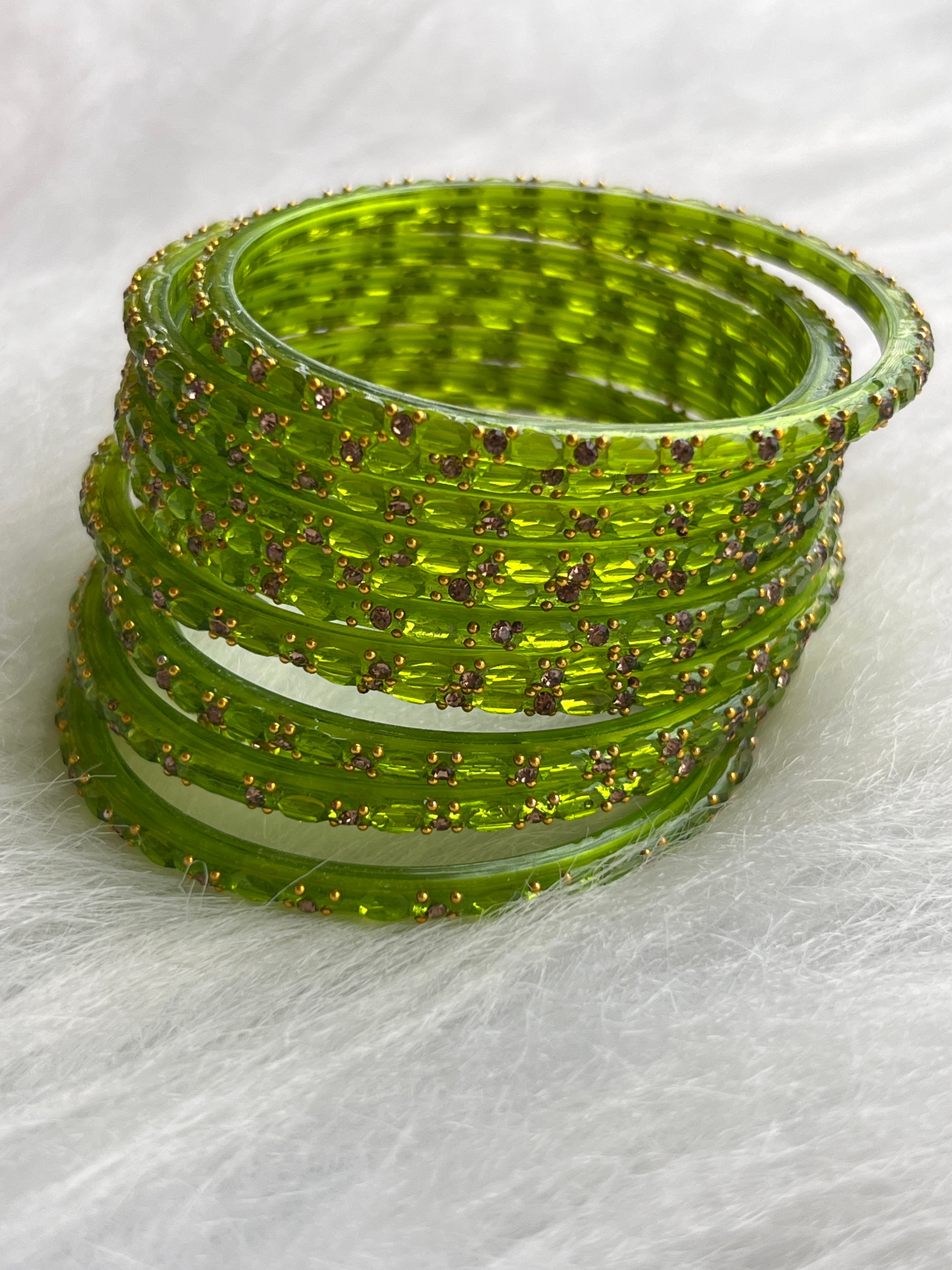 PREMIUM CRYSTAL CUT STONE WORK BRIDAL BANGLES