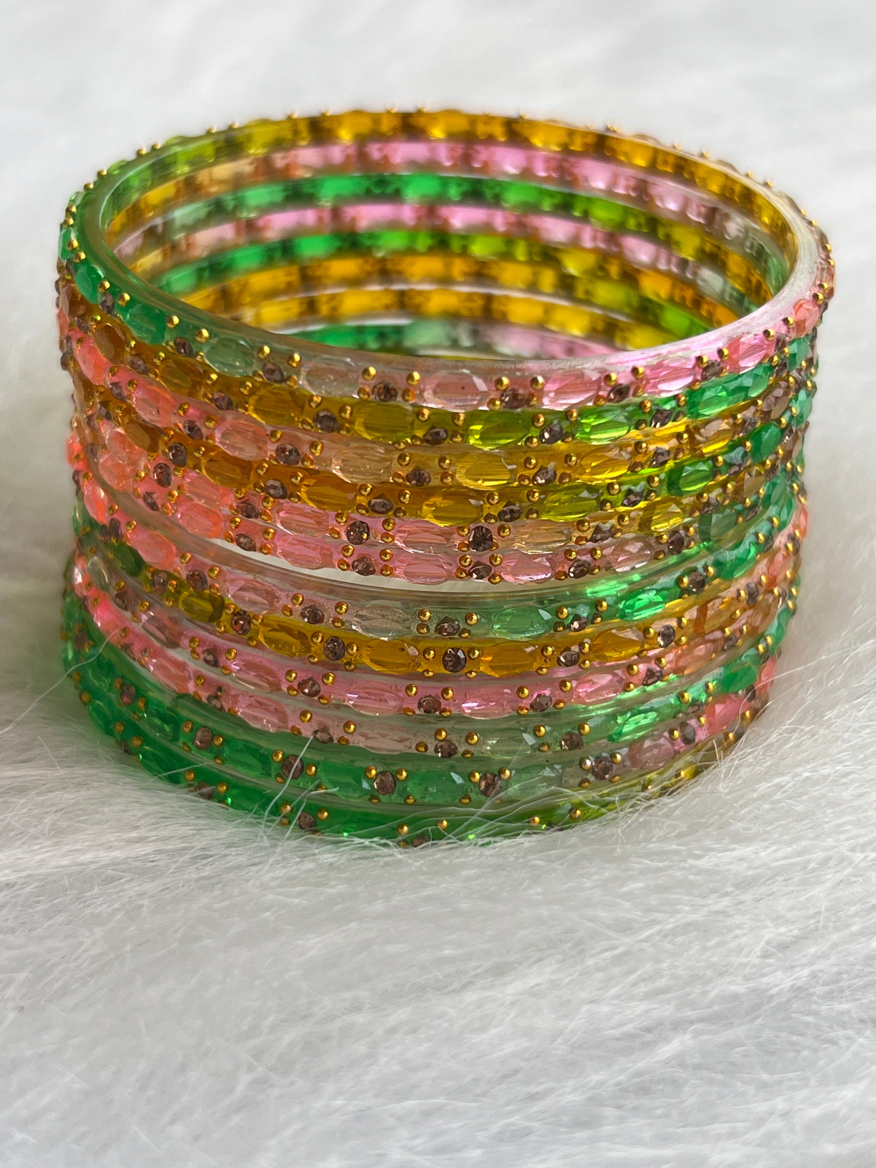 PREMIUM CRYSTAL CUT STONE WORK BRIDAL BANGLES