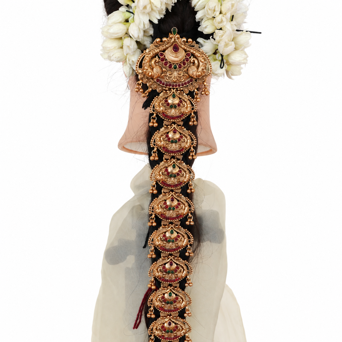 Antique Budget Rettapakshi Kemp Long Bridal Choti