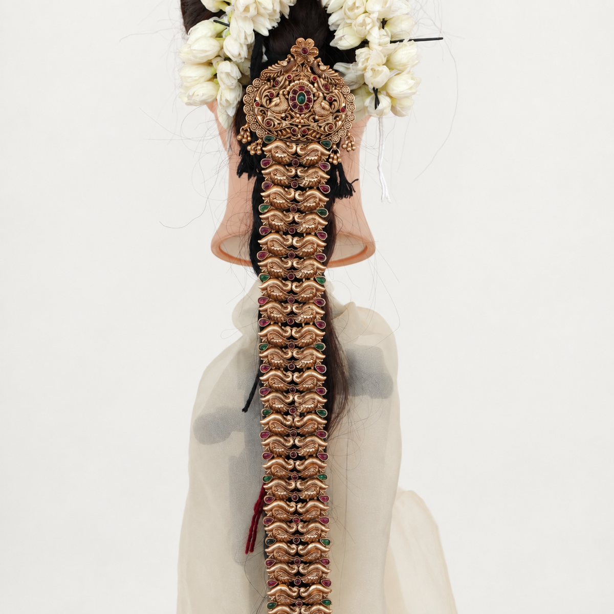 Antique Nagas Budget Bridal Long Jada Choti - Double Peacock