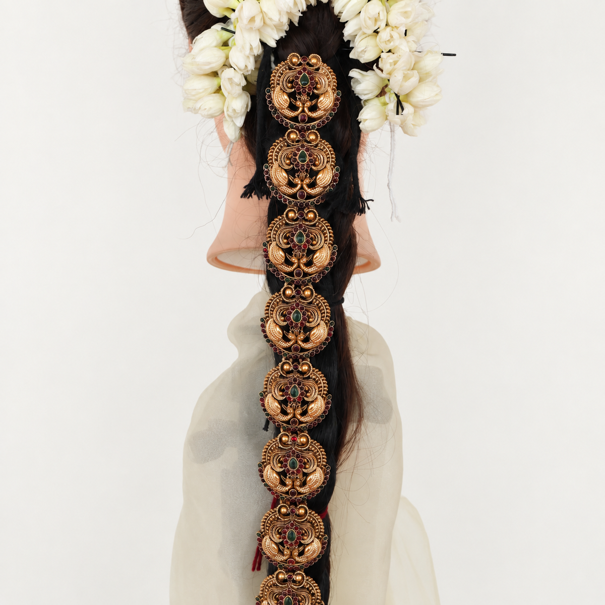 Antique Matte Rettapakshi Budget Bridal Long Choti