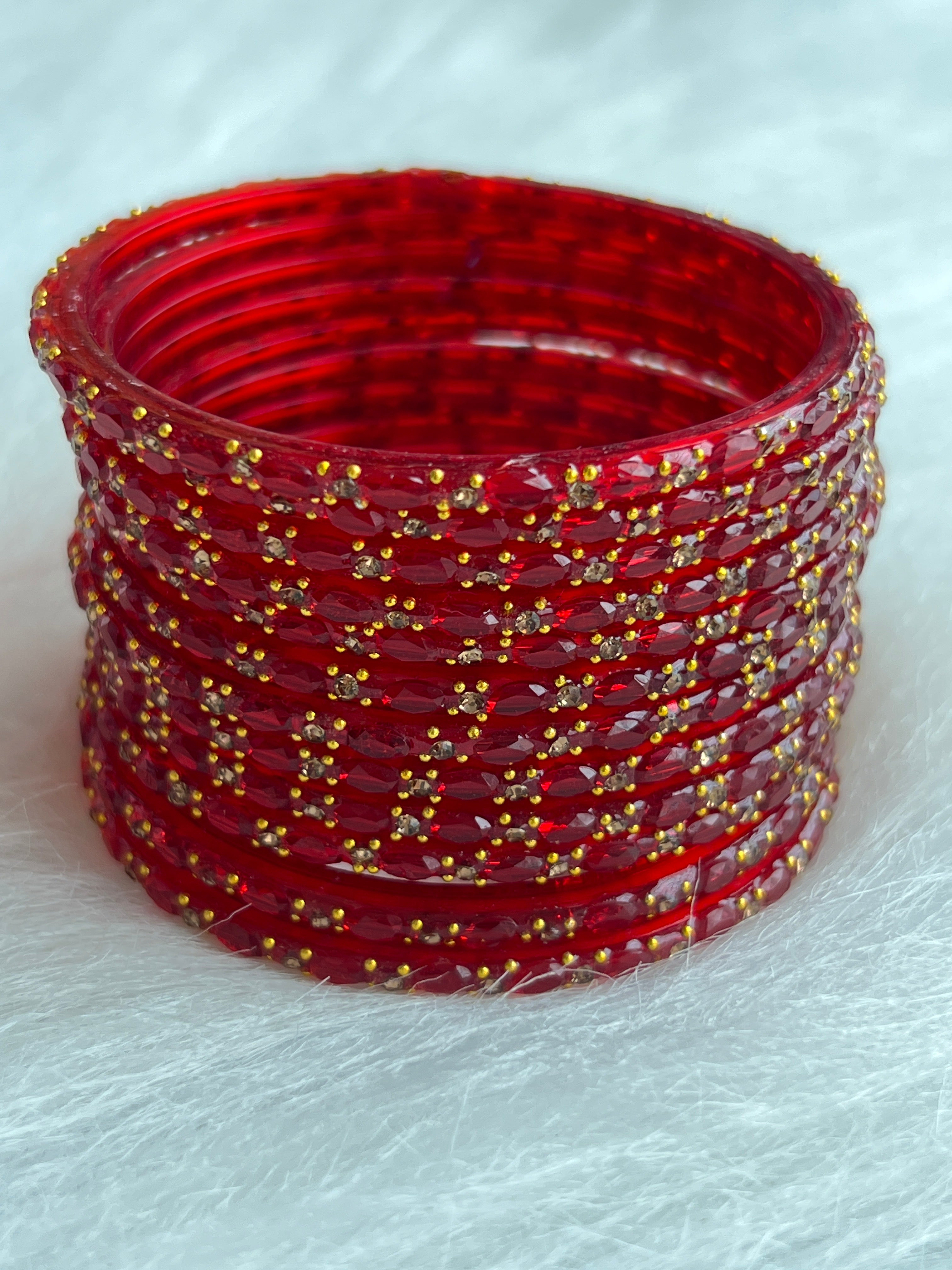 PREMIUM CRYSTAL CUT STONE WORK BRIDAL BANGLES