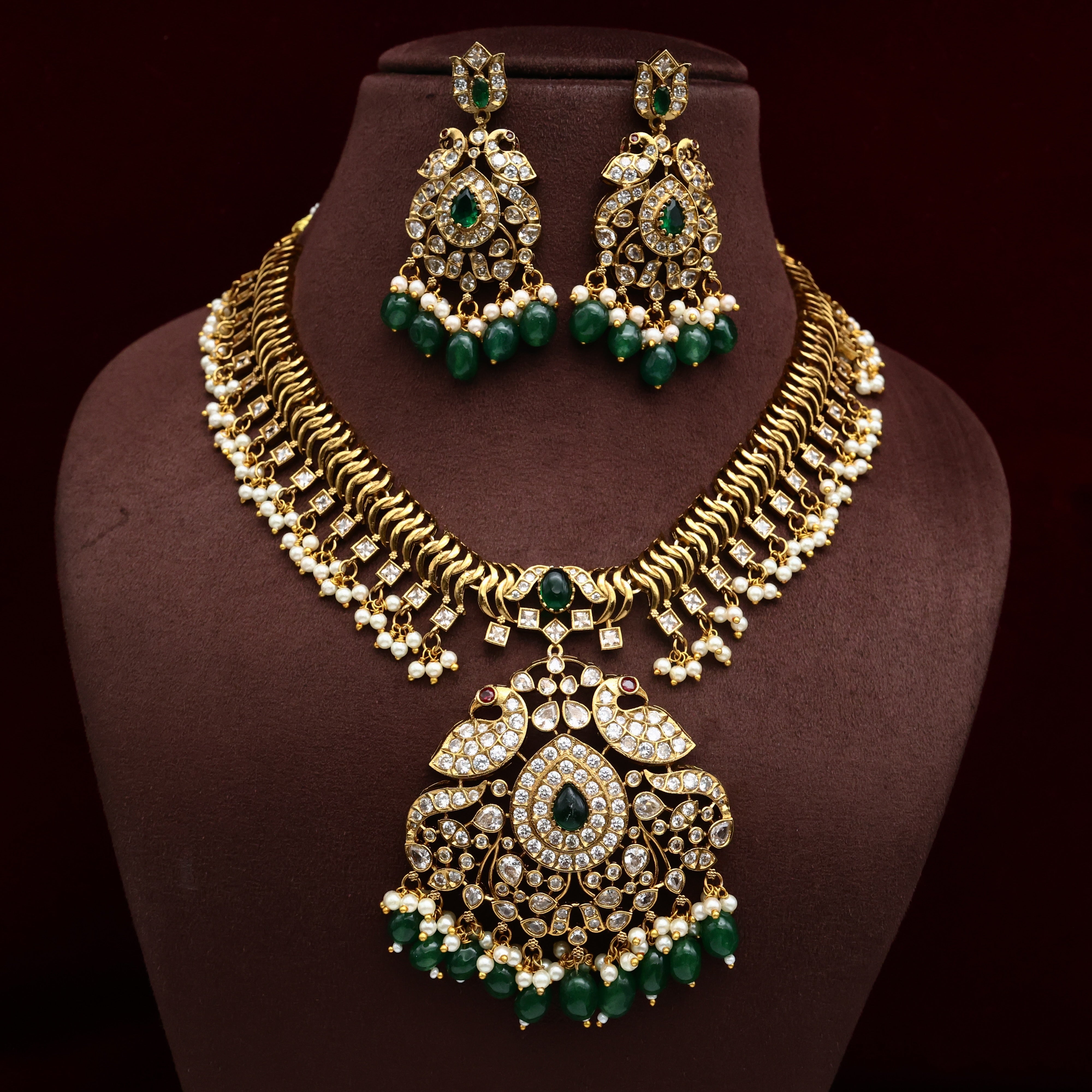 Antique AD Rettapakshi Bridal Necklace Set