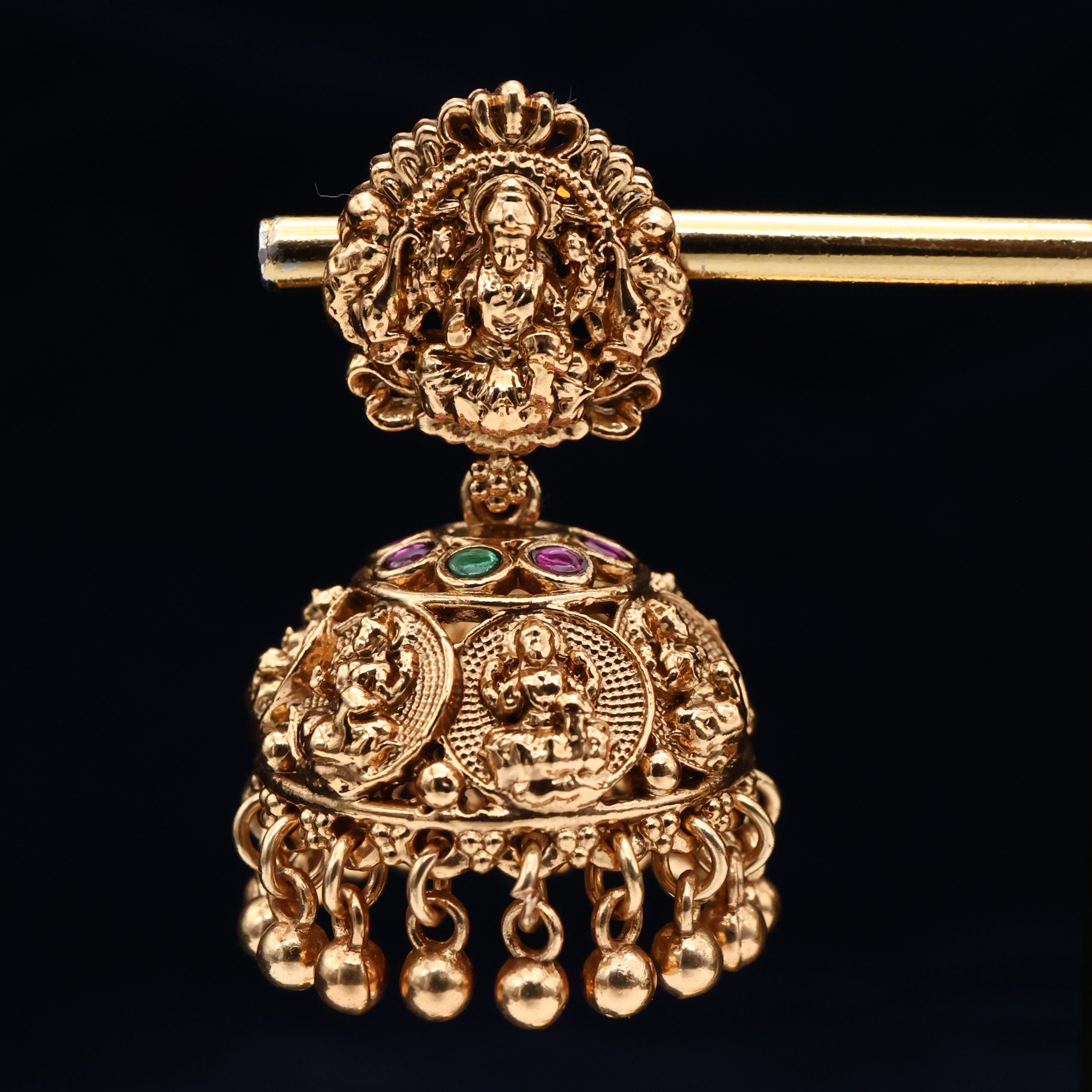Antique Nagas Lakshmi Coin Bridal Jhumkas