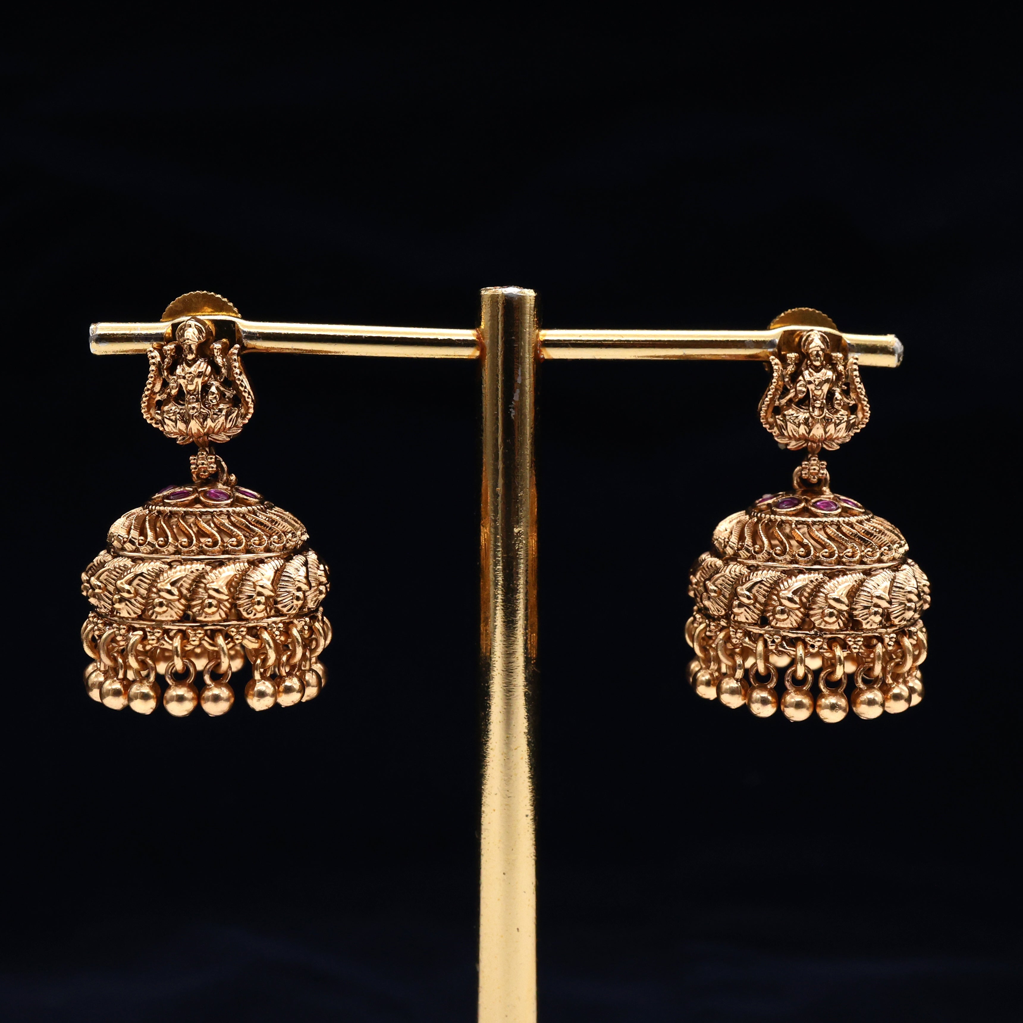 Premium Antique Nagas Lakshmi Bridal Jhumkas