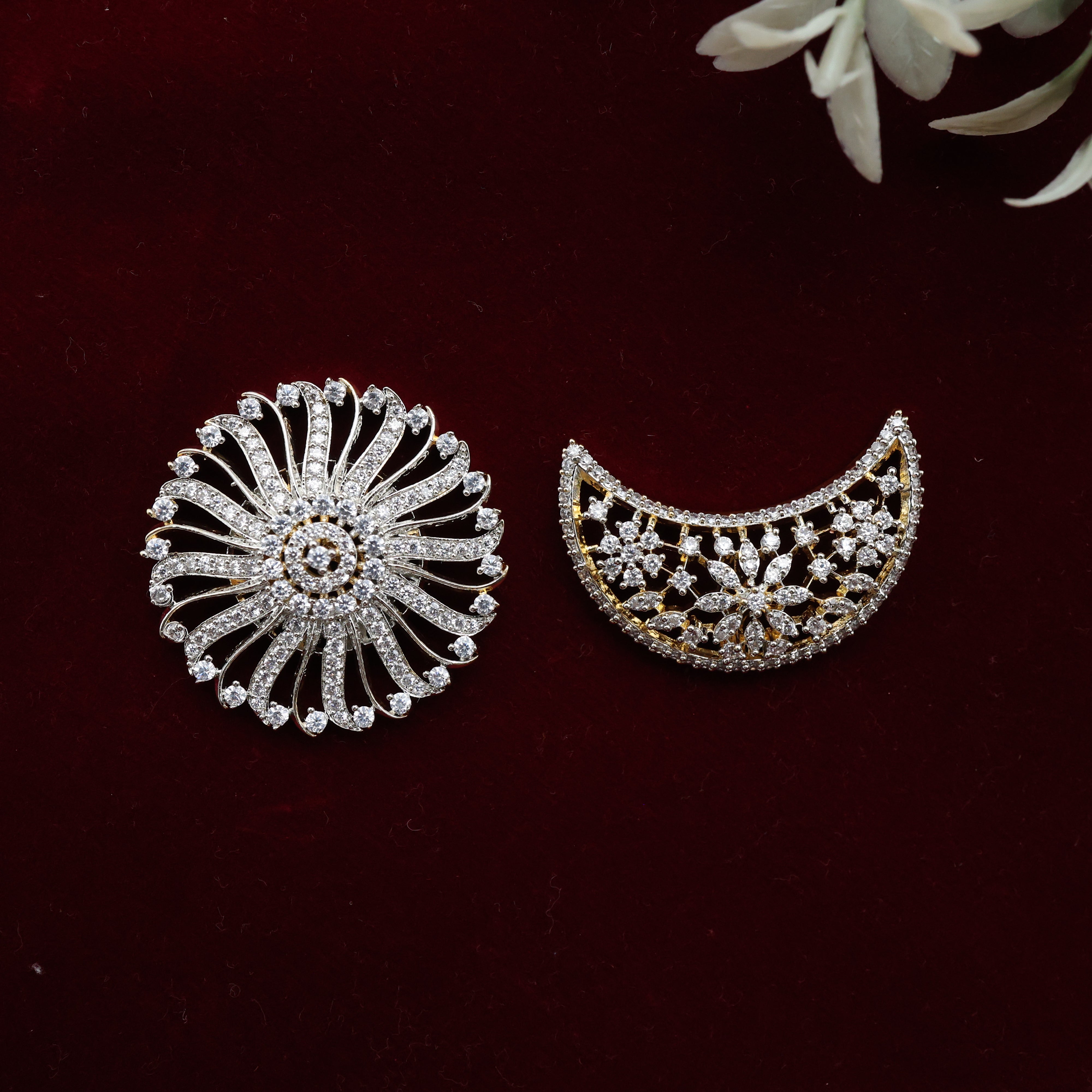 DIAMOND LOOK AD SWIRL MOON SUN MOON JADA BILLAS - BRIDAL SURYAN CHANDRAN JADAI BILLAIS