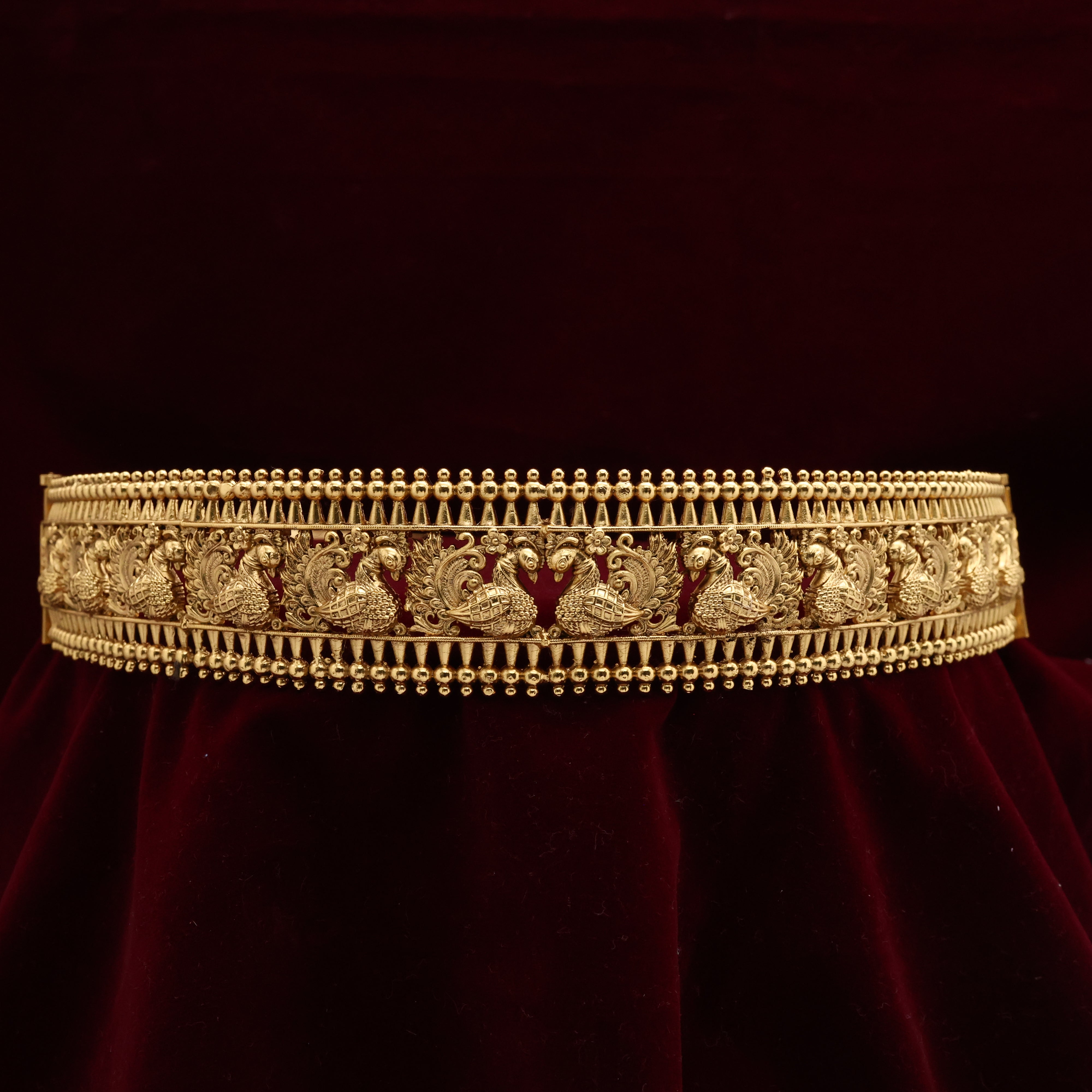 Antique Nagas Annapakshi Motifs Adjustable Bridal Hip Belt