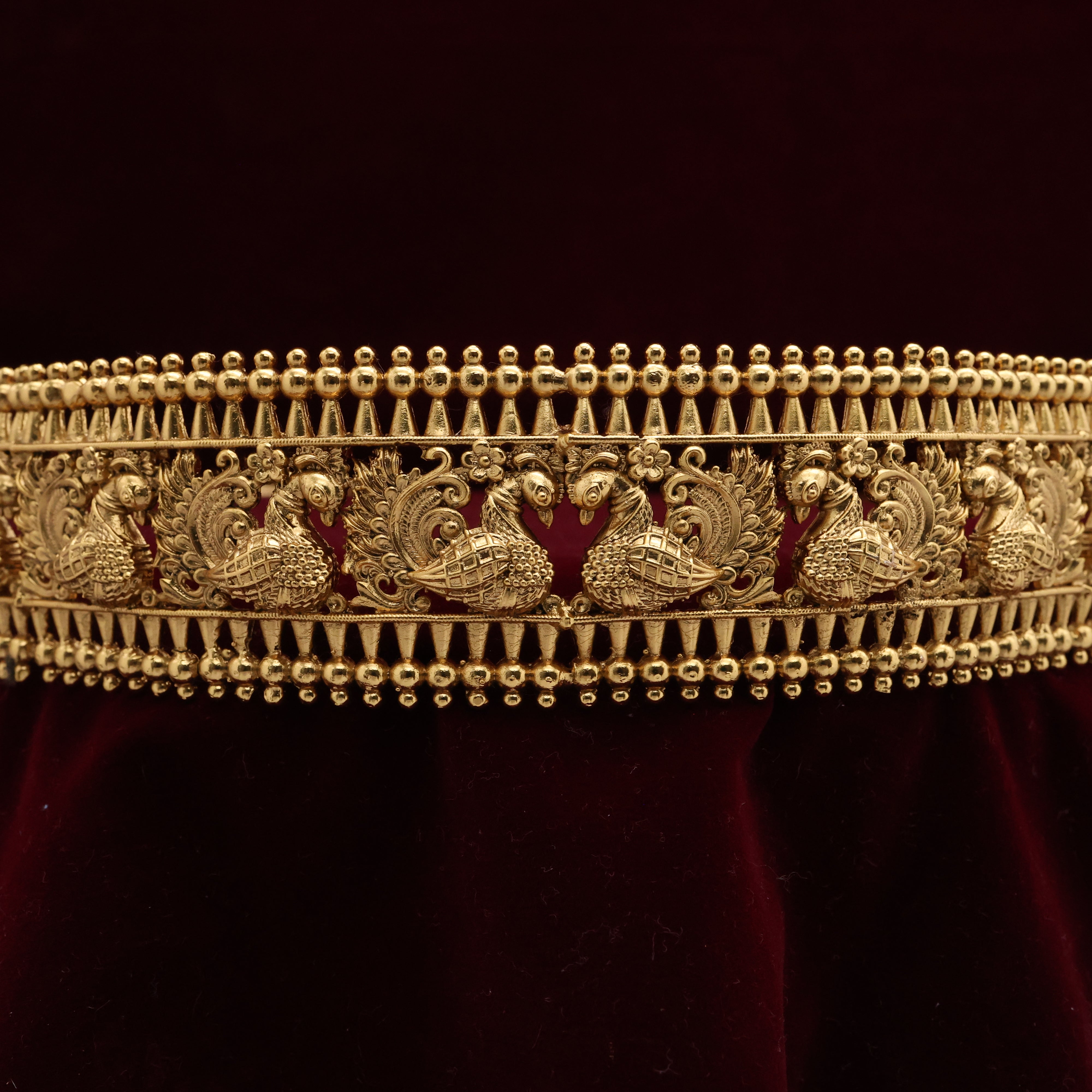 Antique Nagas Annapakshi Motifs Adjustable Bridal Hip Belt