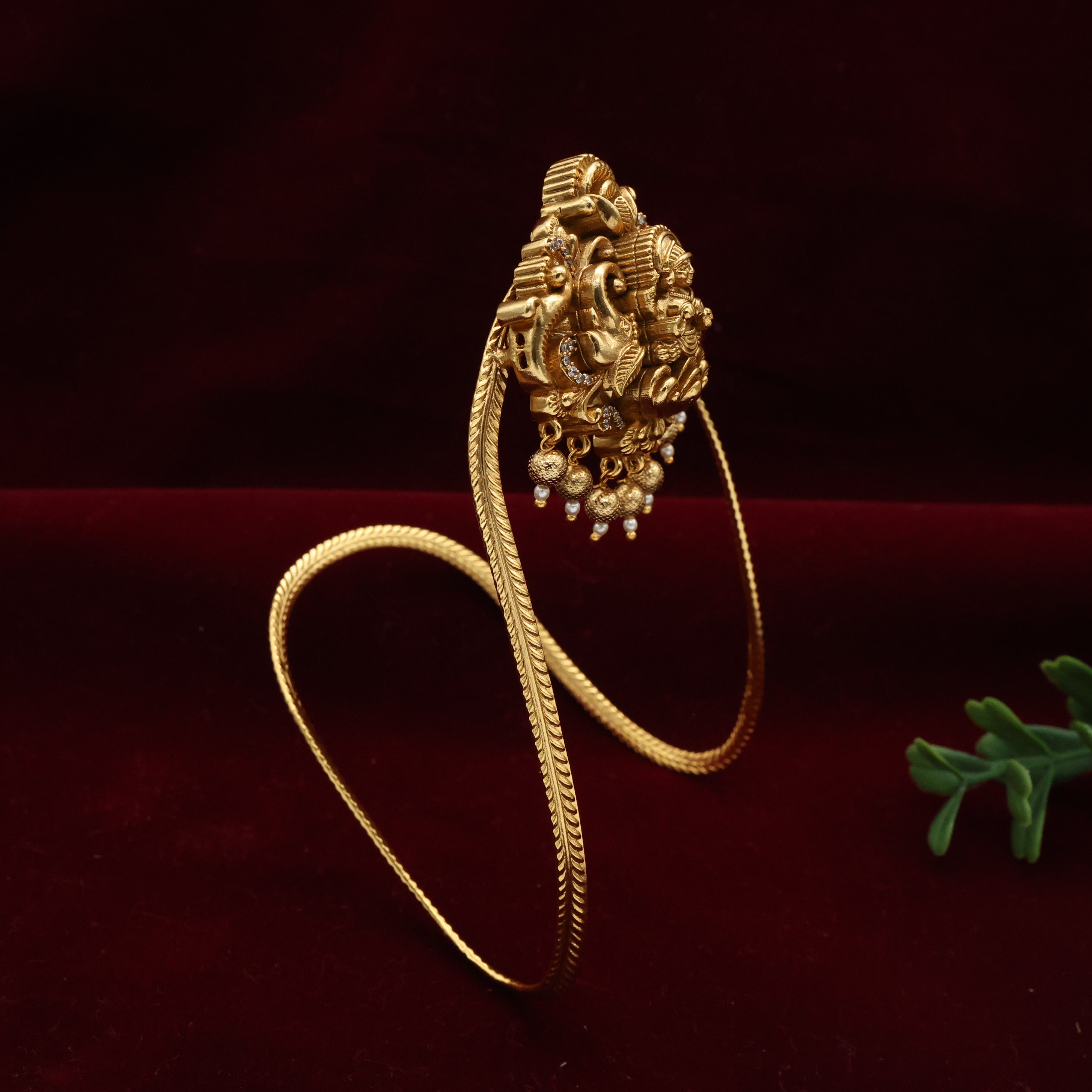 Antique Nagas AD Lakshmi Mayuri Single Piece Bridal Vanki