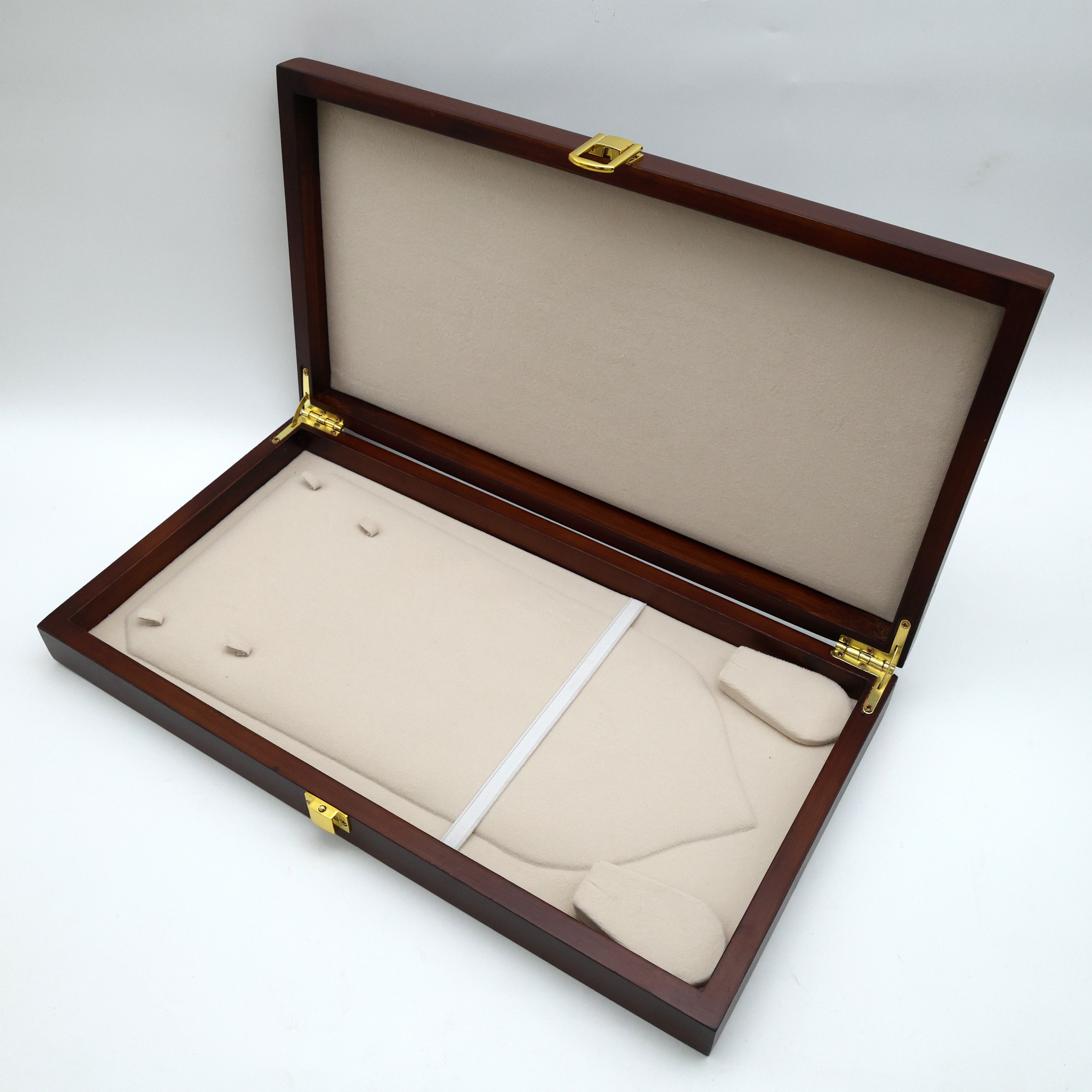 Premium Solid Wood Teak Wood Haaram/Long Necklace Jewellery Organiser