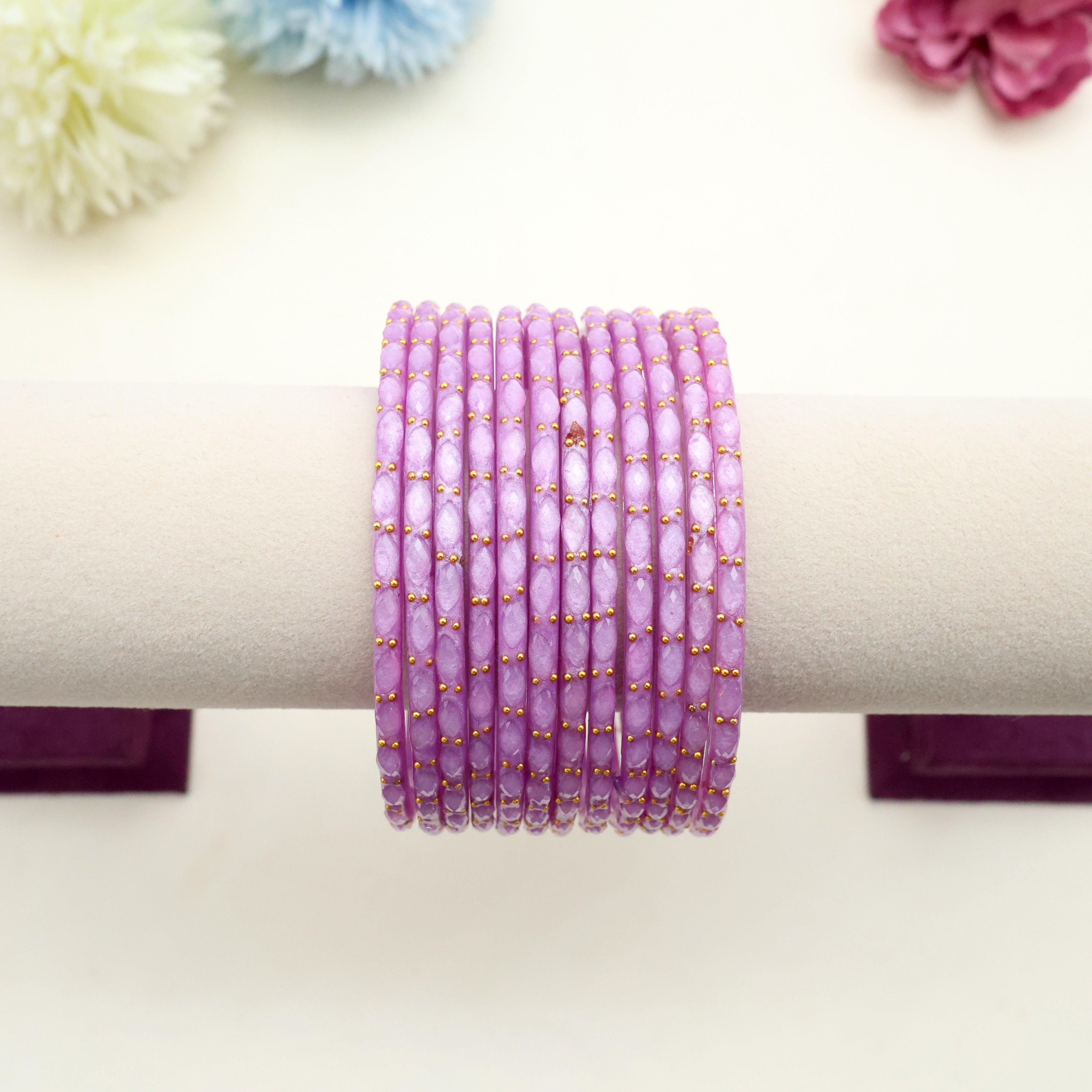 NEW PREMIUM RAIN DROP BANGLES (ONE DOZEN) - PASTEL LAVENDAR