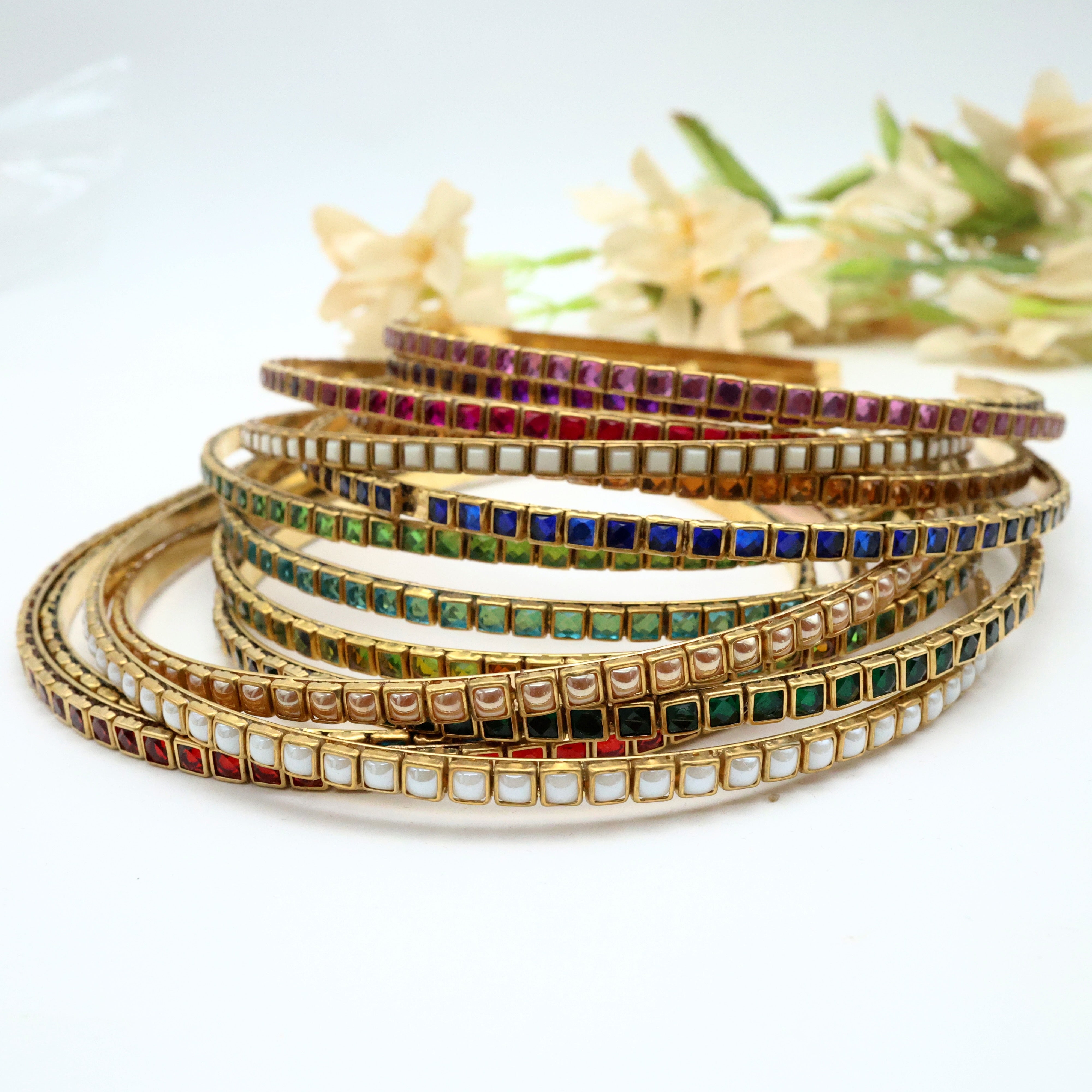 Handmade Silk Thread Square Kundan Stones Head Band For Kids/Women