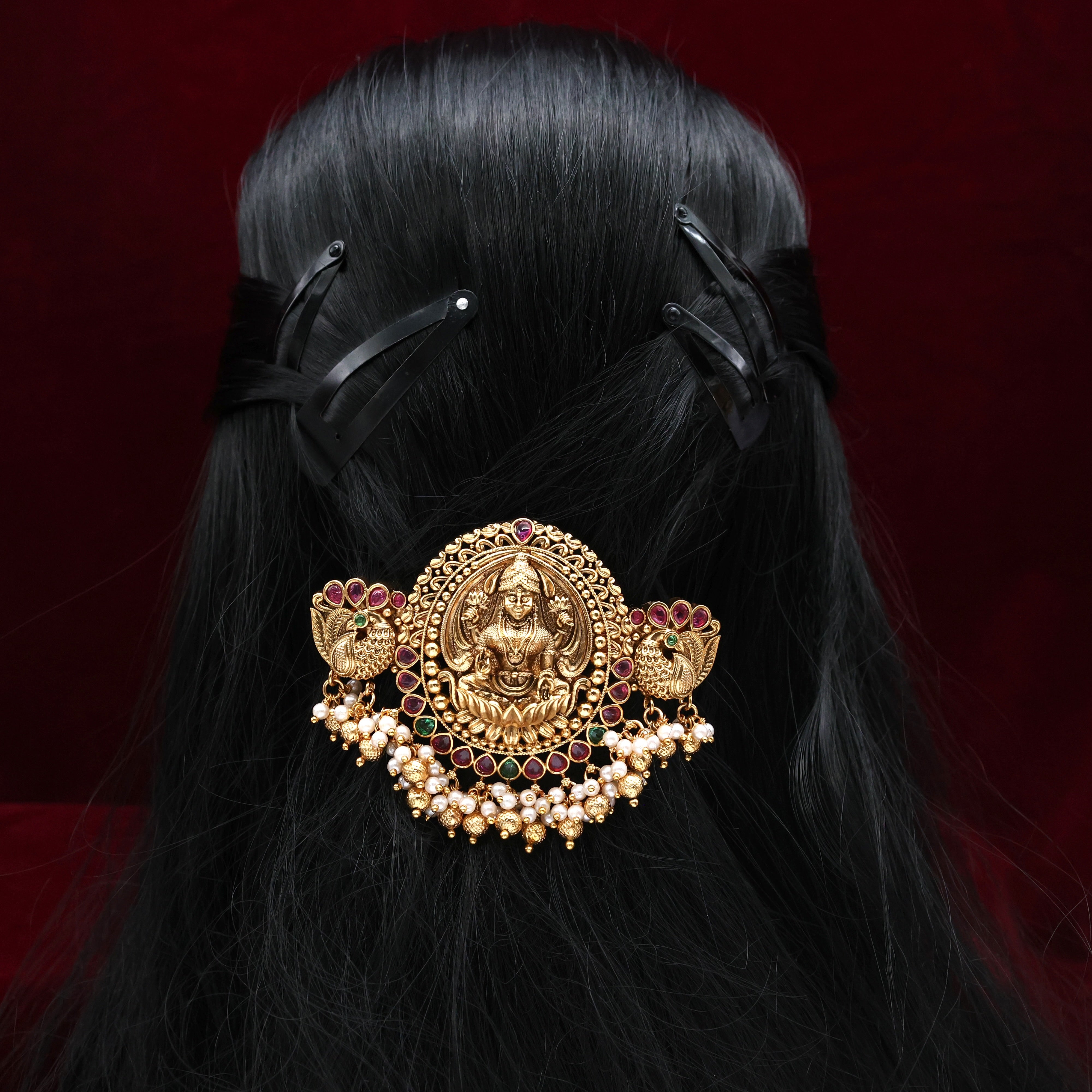 Premium Nagas Lakshmi Bridal French Barrette Hair Clip