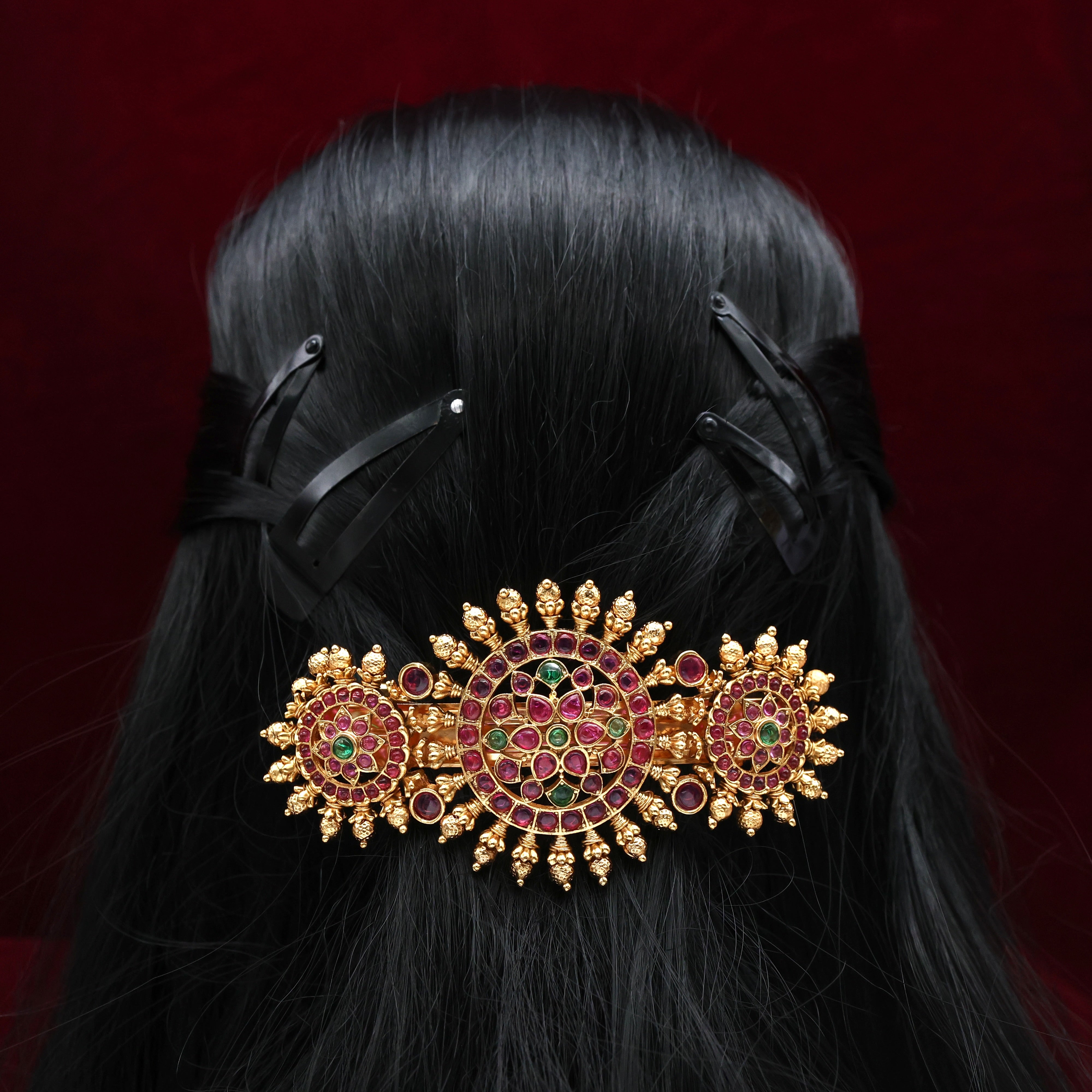 Premium Nagas Kemp Flower Chakris French Barrette Hair Clip