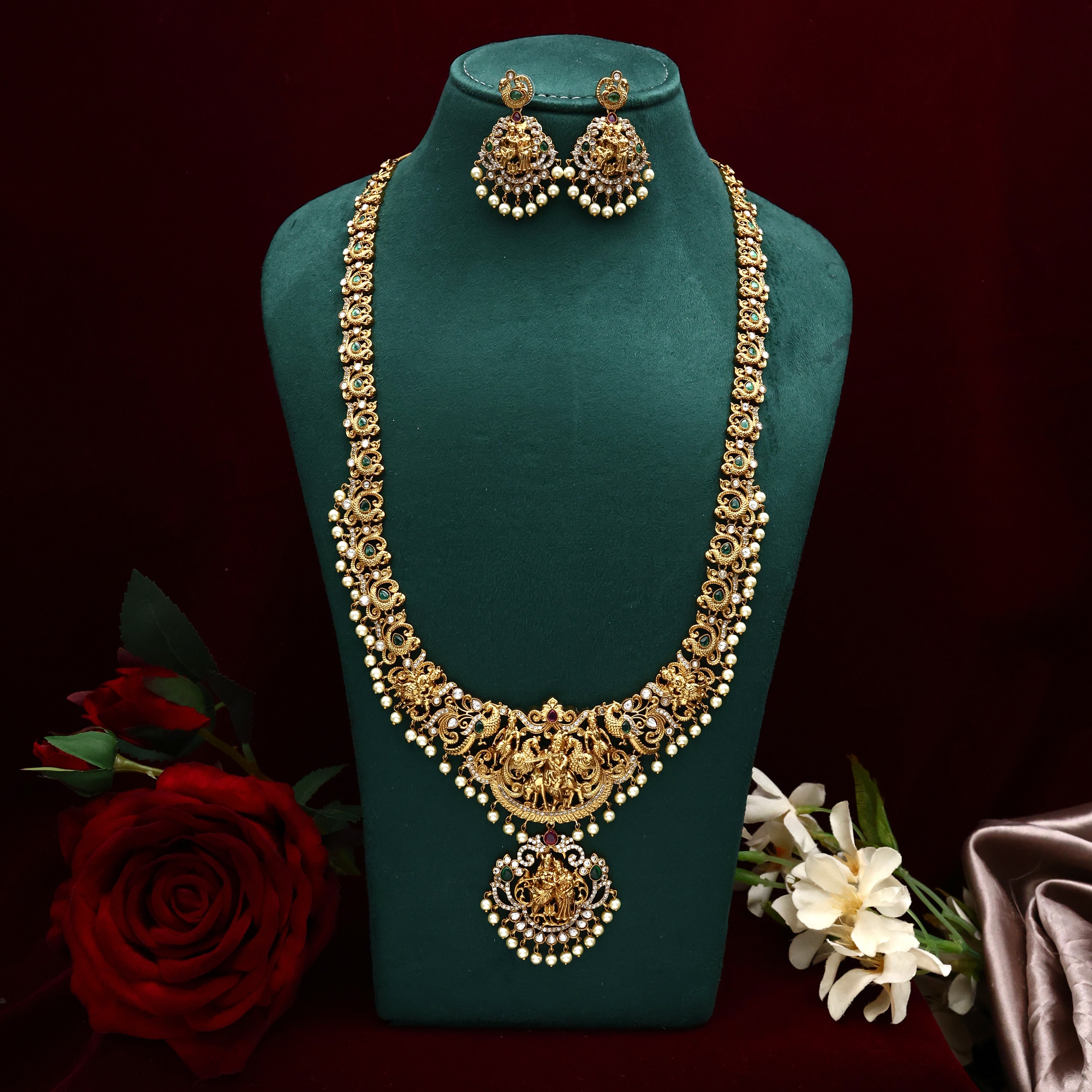 Antique Nagas Lord Krishna Bridal Haaram Set