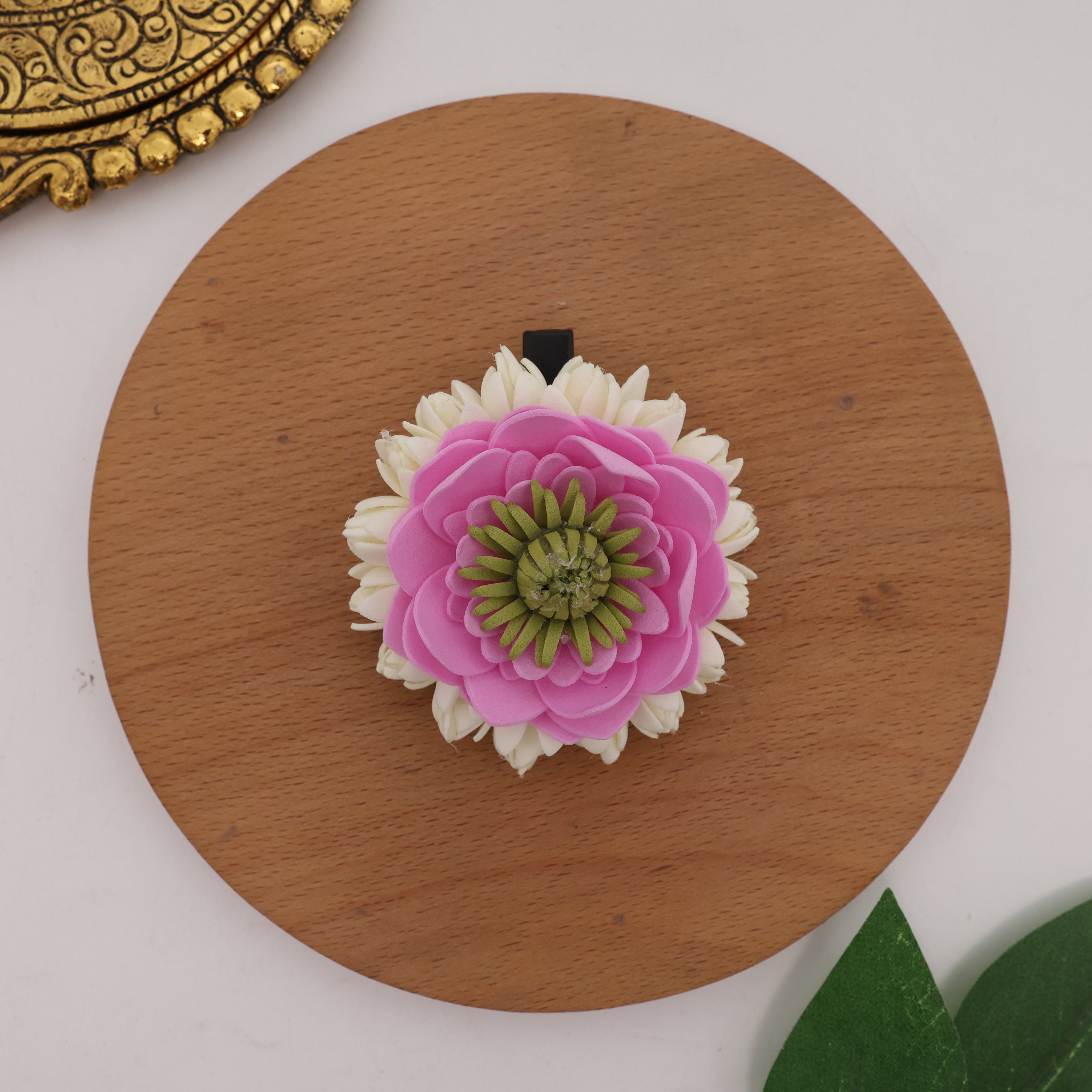 Handmade Foam Bloomed Malli Lotus Alligator Hair Clip