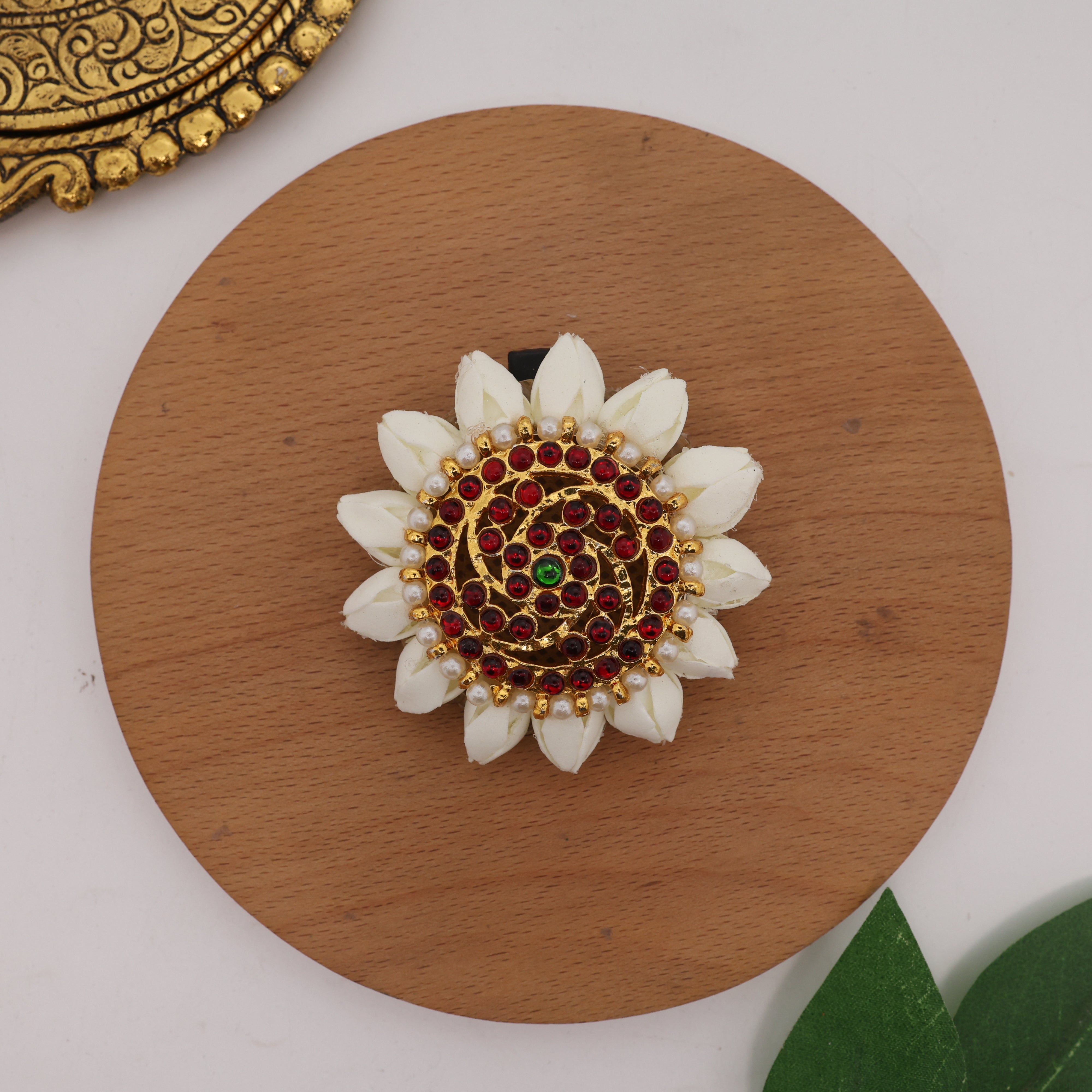 Handmade Foam Jasmine Buds Kemp Suryan Alligator Hair Clip