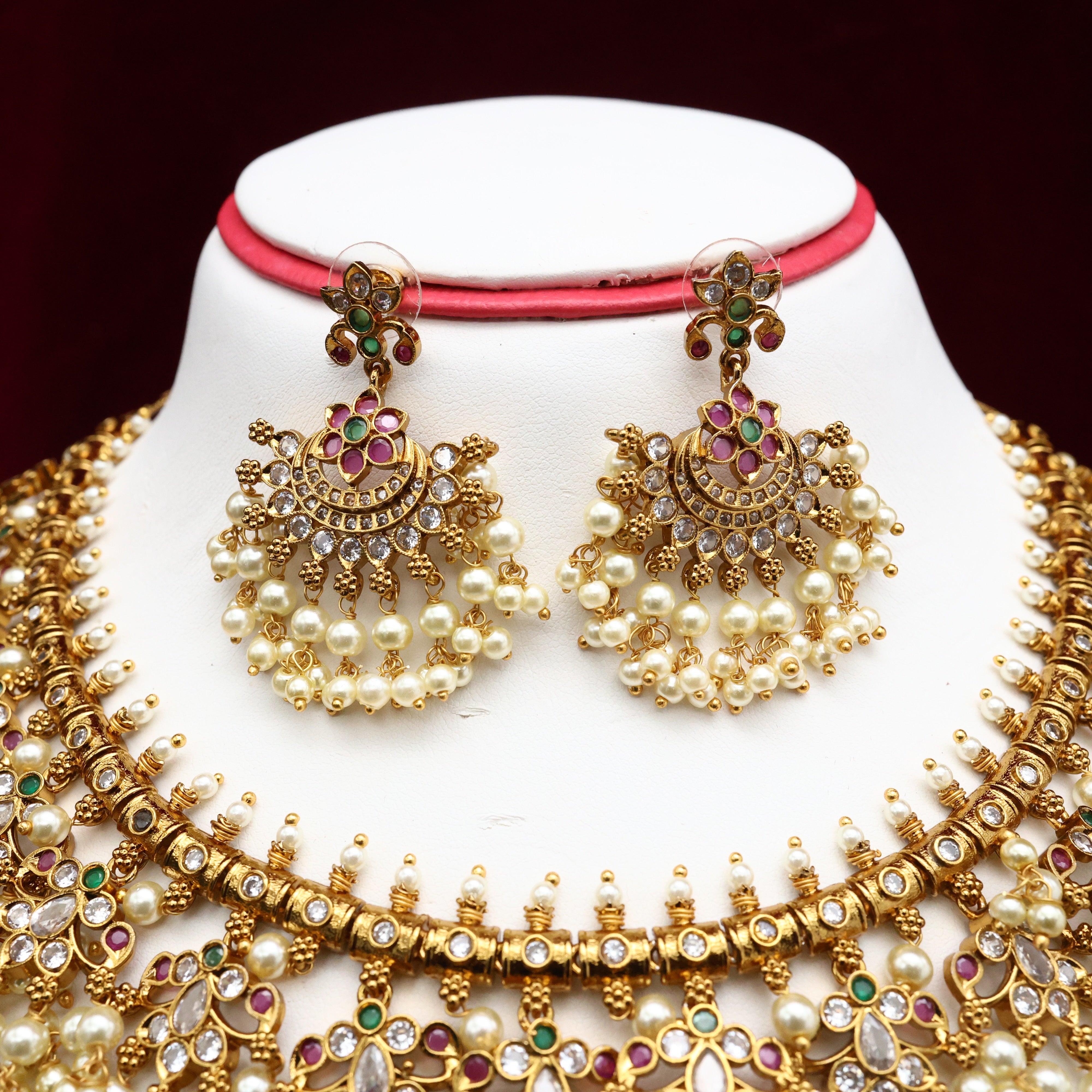 Antique AD No figure No Idol Bridal Guttapusalu Necklace Set