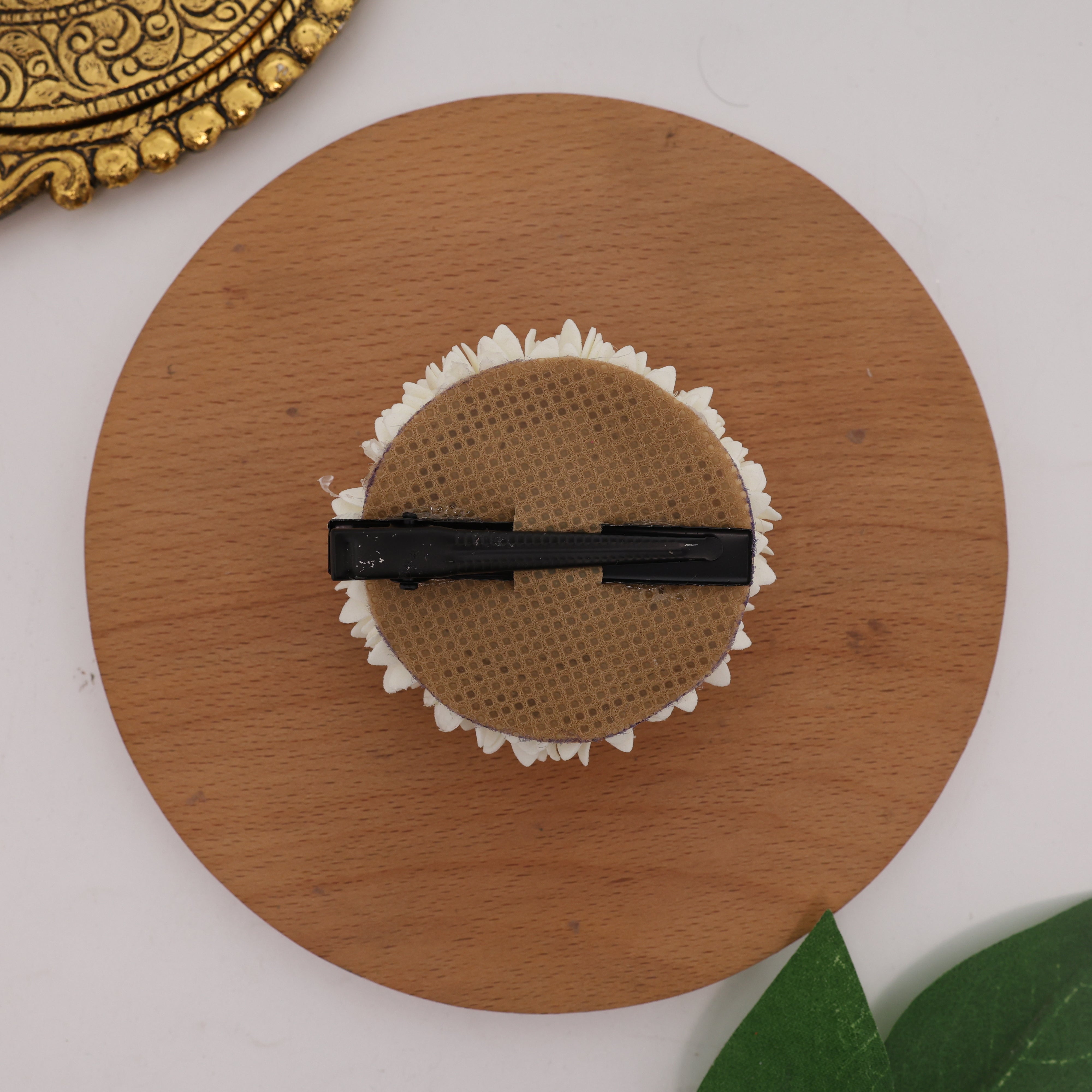 Handmade Foam Reusable Mullai Poo Lotus Round Alligator Clip