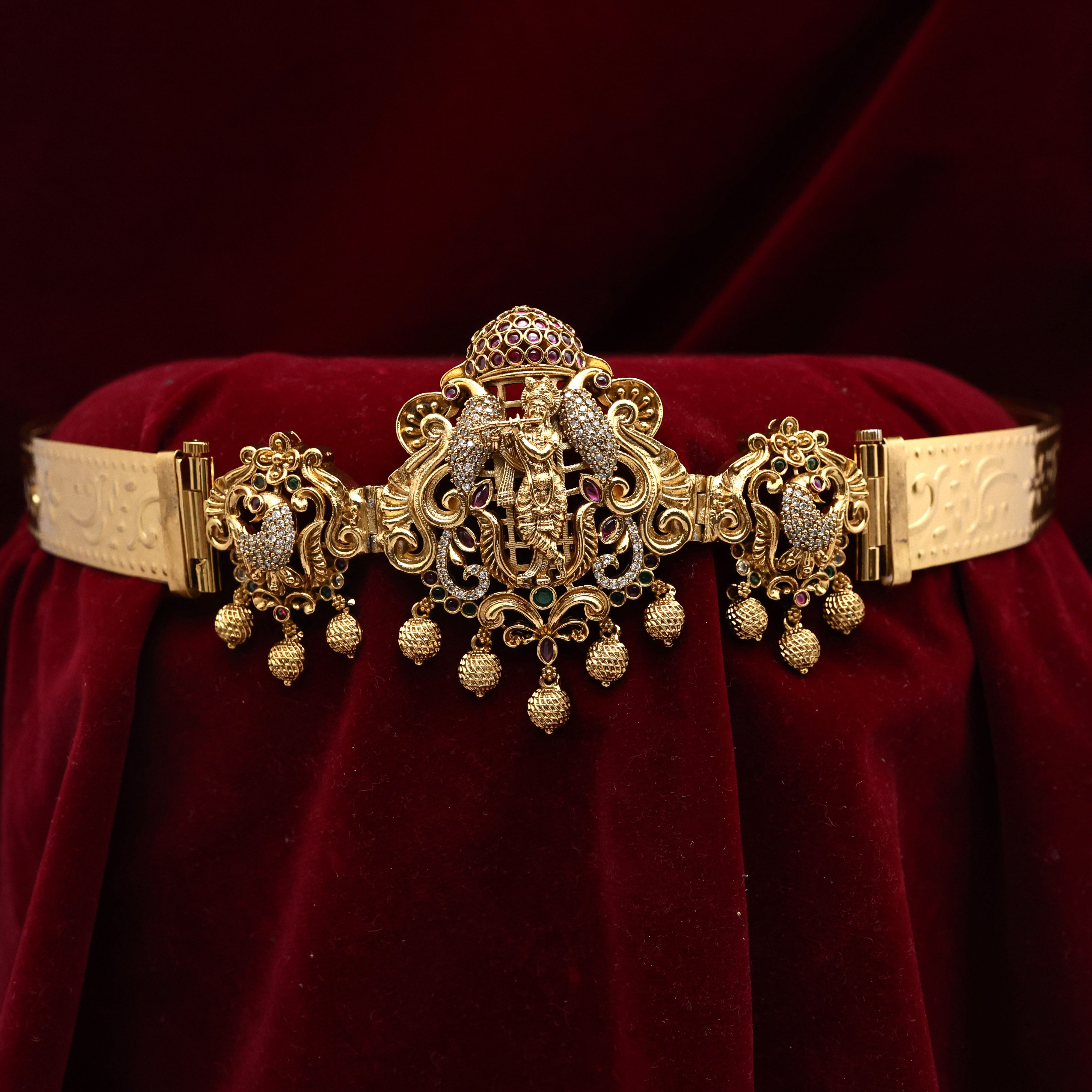 Antique AD Gold Look Alike Lord Krishna Adjustable Kids Hip Belt