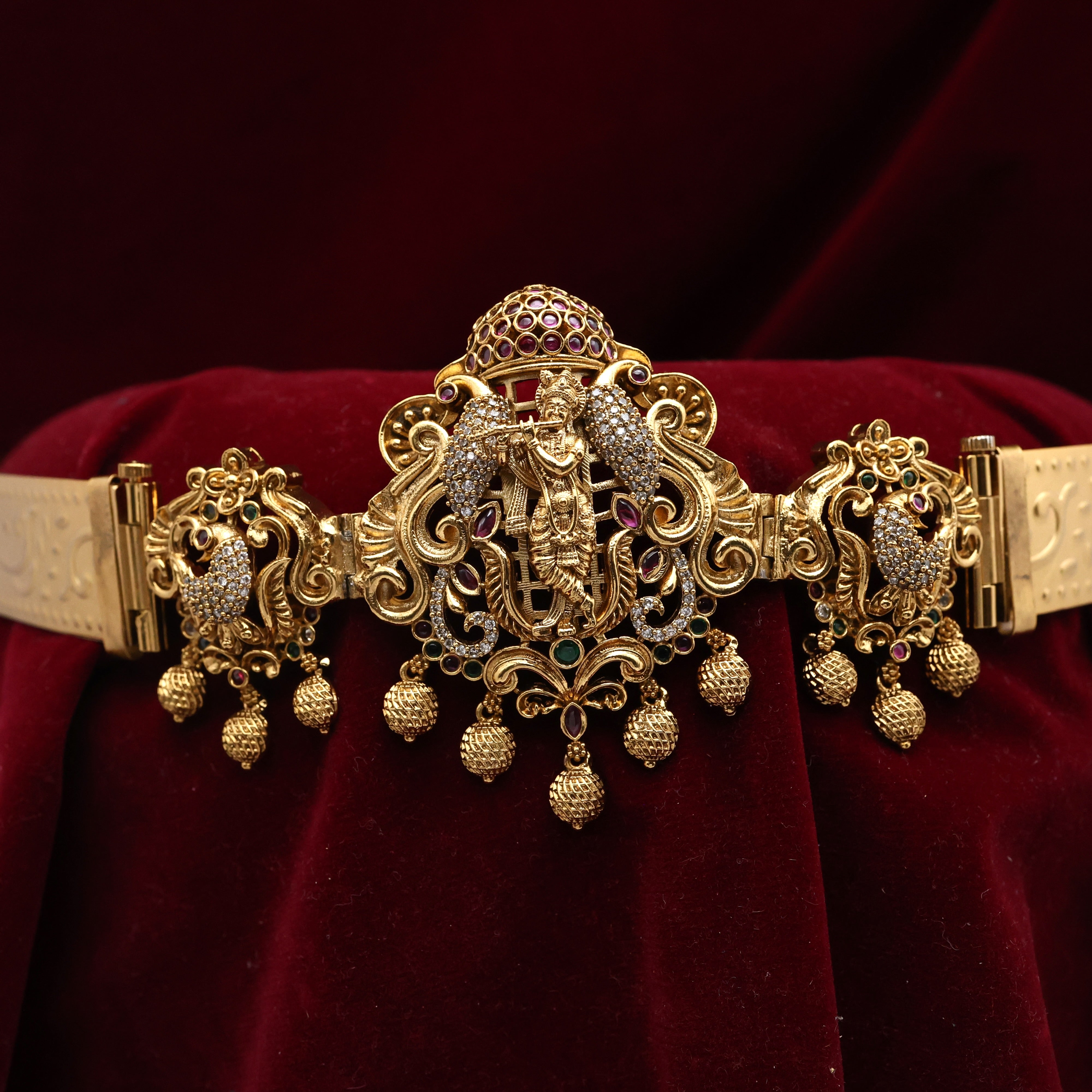 Antique AD Gold Look Alike Lord Krishna Adjustable Kids Hip Belt