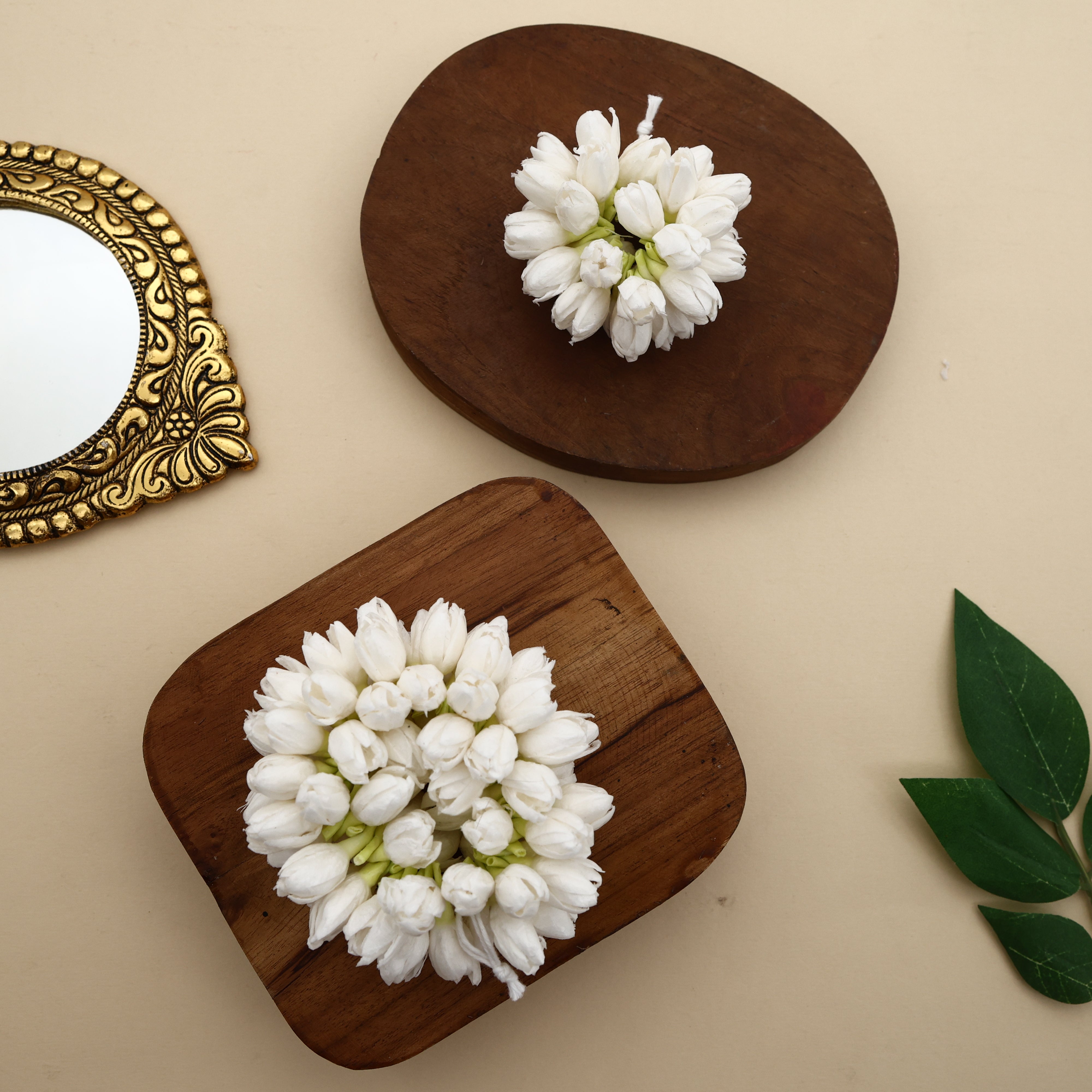 Handmade Realistic Thick Paper Based Bloomed Jasmine Sendu - Jasmine Ring