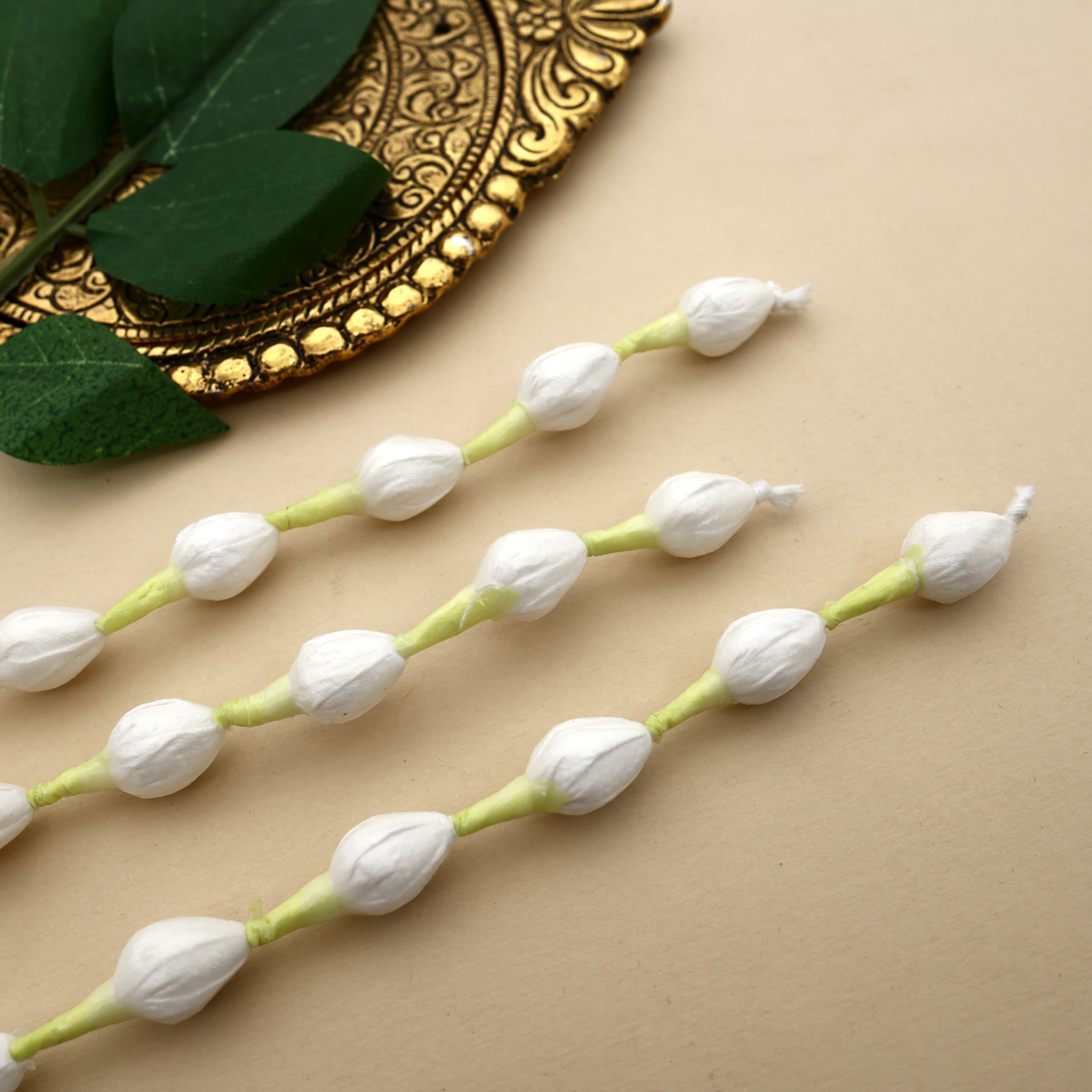 Handmade Thick Paper Based Jasmine Buds 3 Lines Jada String