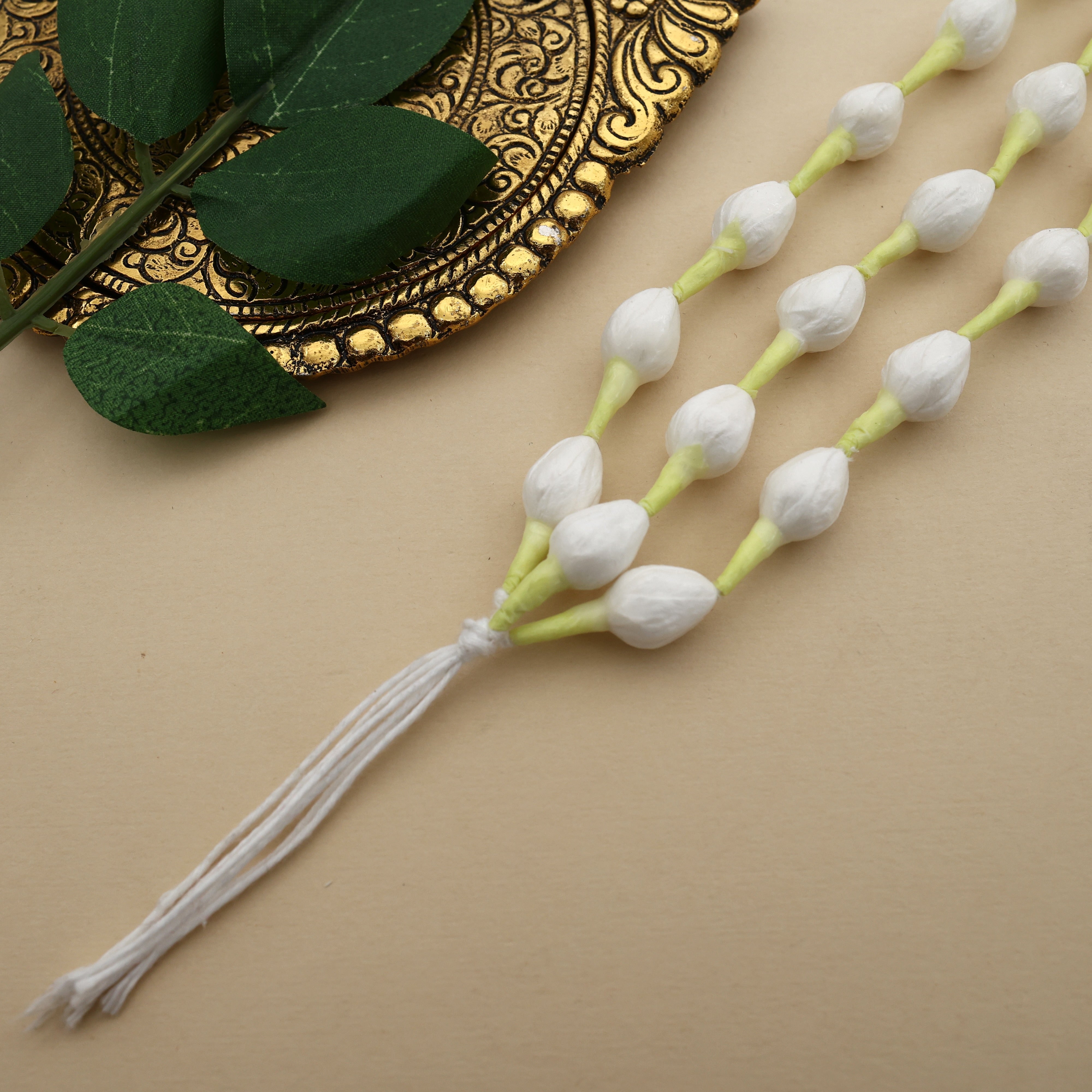 Handmade Thick Paper Based Jasmine Buds 3 Lines Jada String