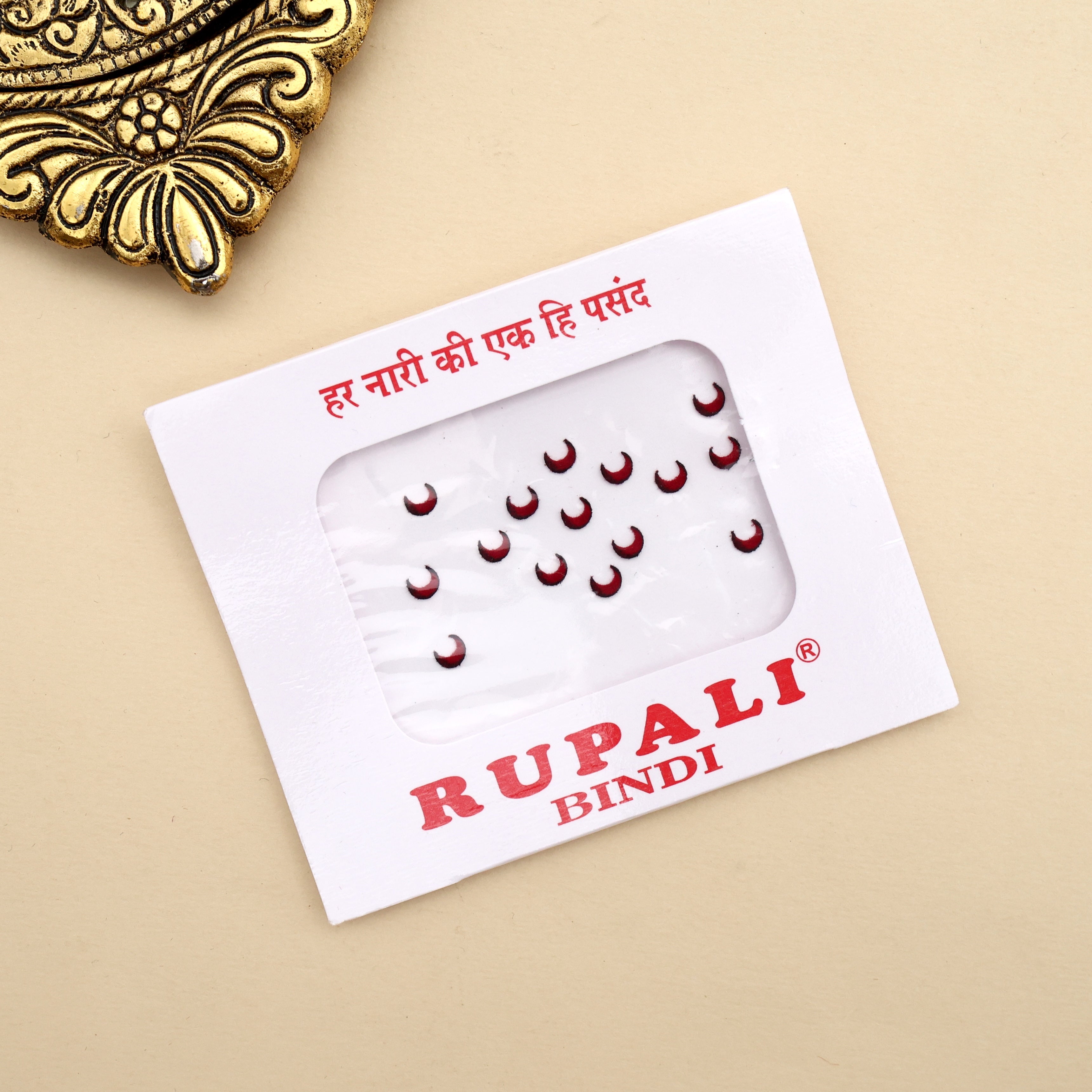 Maroon Black Border Medium Chaand Sticker Bindi Sheet