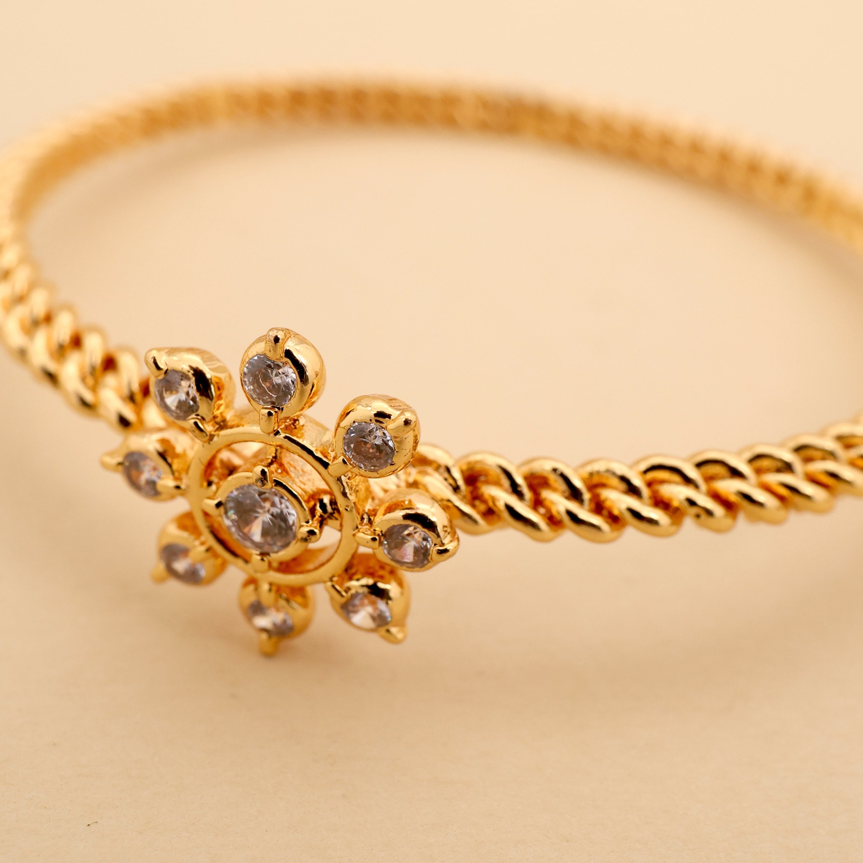 Micro Gold Polish Real Gold Look Murukku Kada Bangle