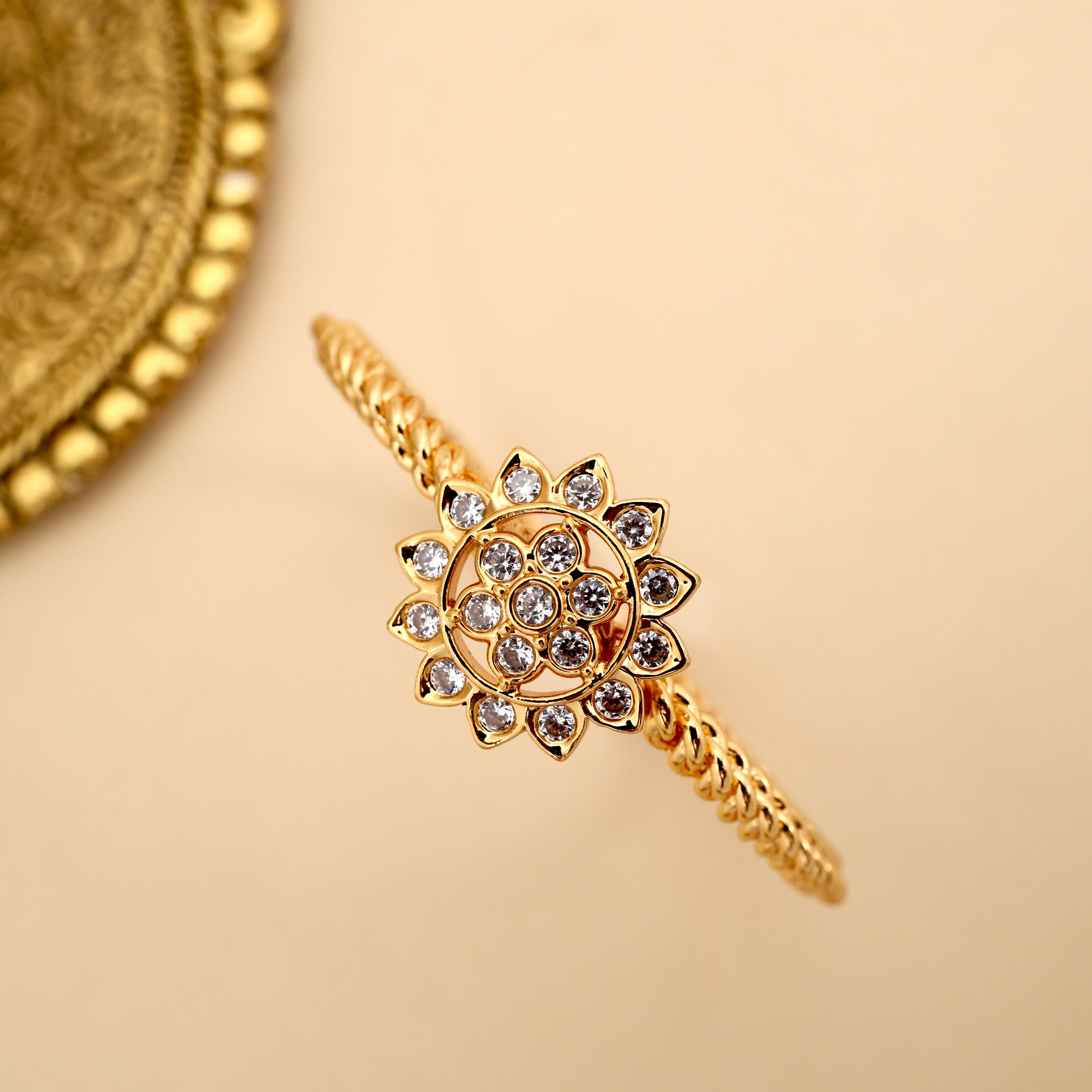 Micro Gold Polish Real Gold Look Murukku Kada Bangle