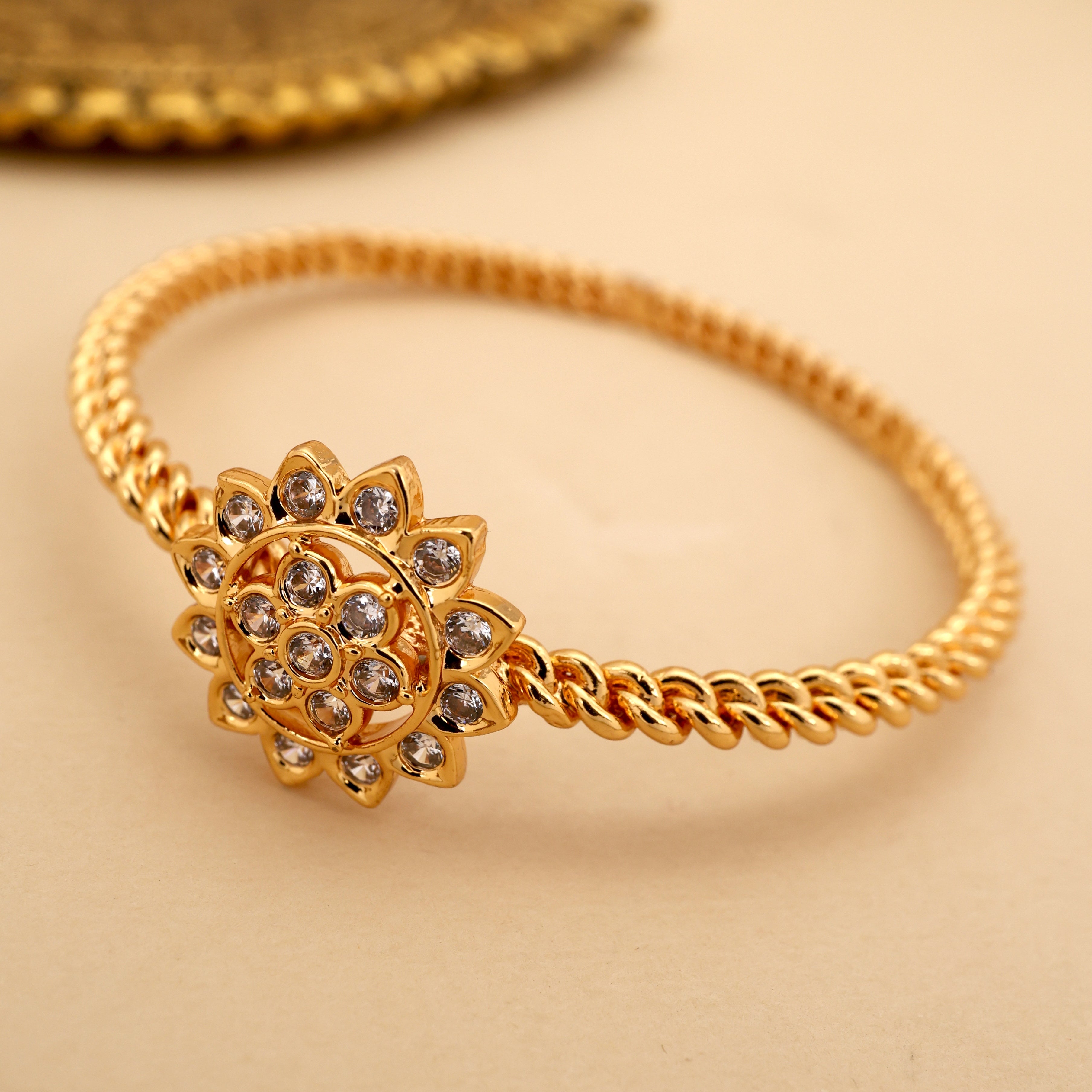 Micro Gold Polish Real Gold Look Murukku Kada Bangle