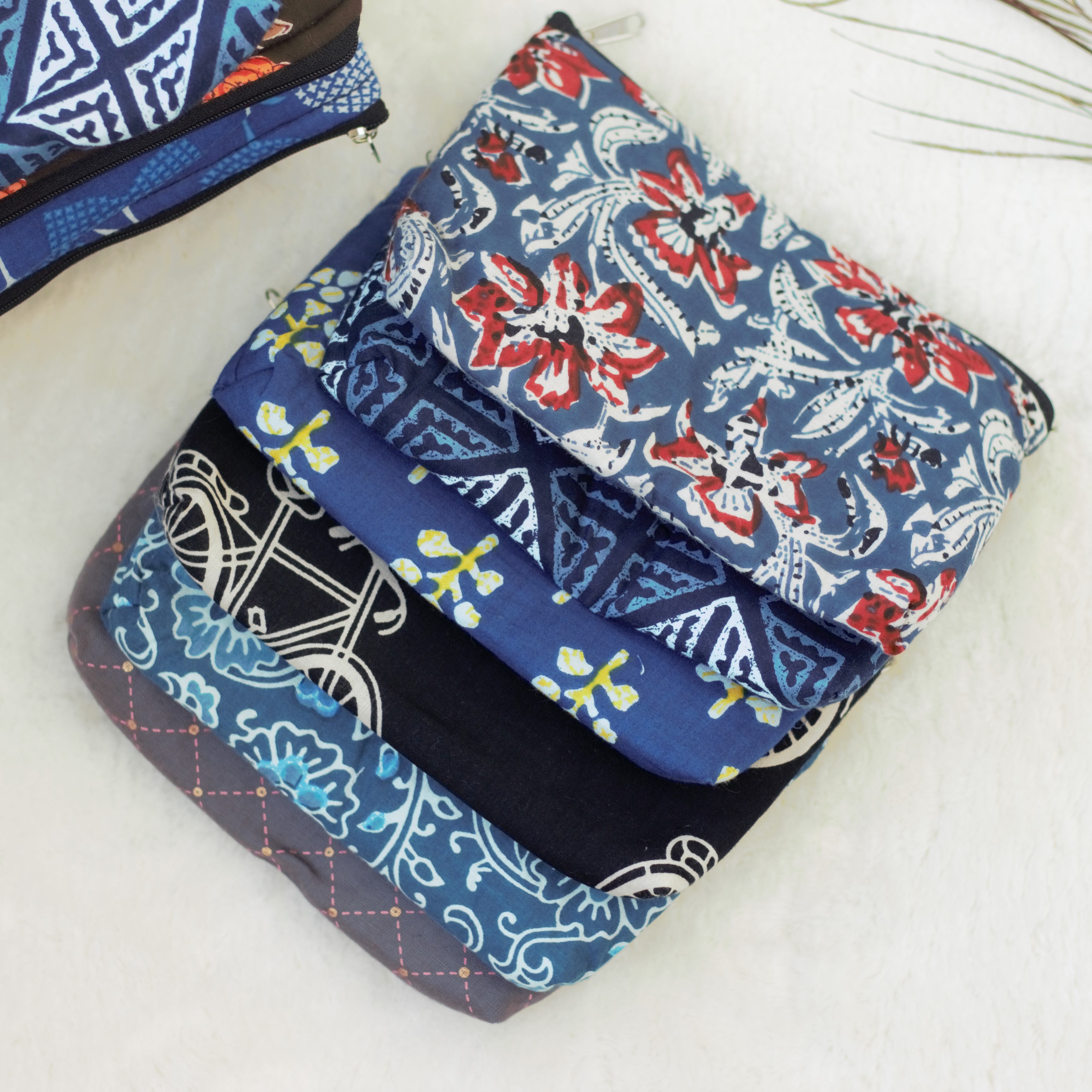 Cotton Small Bristle Front Purse - Assorted Prints & Colours