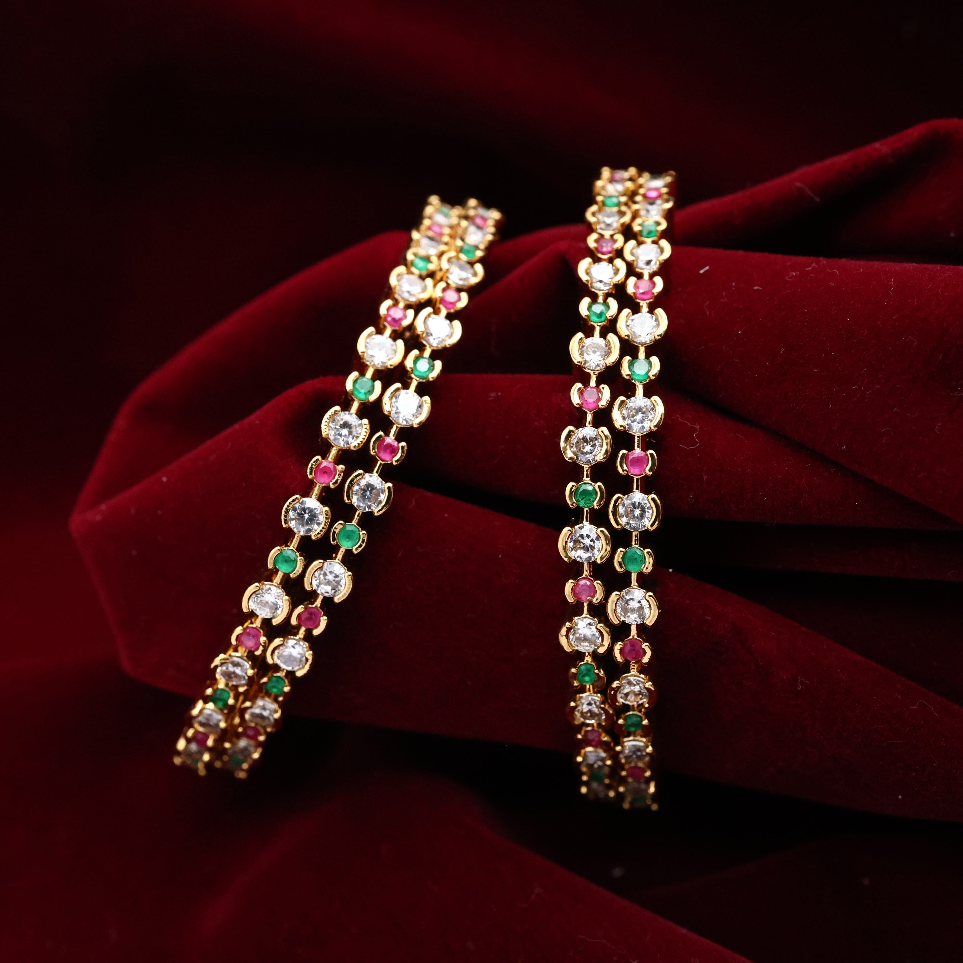 Diamond Look AD Set of 4 Bangles