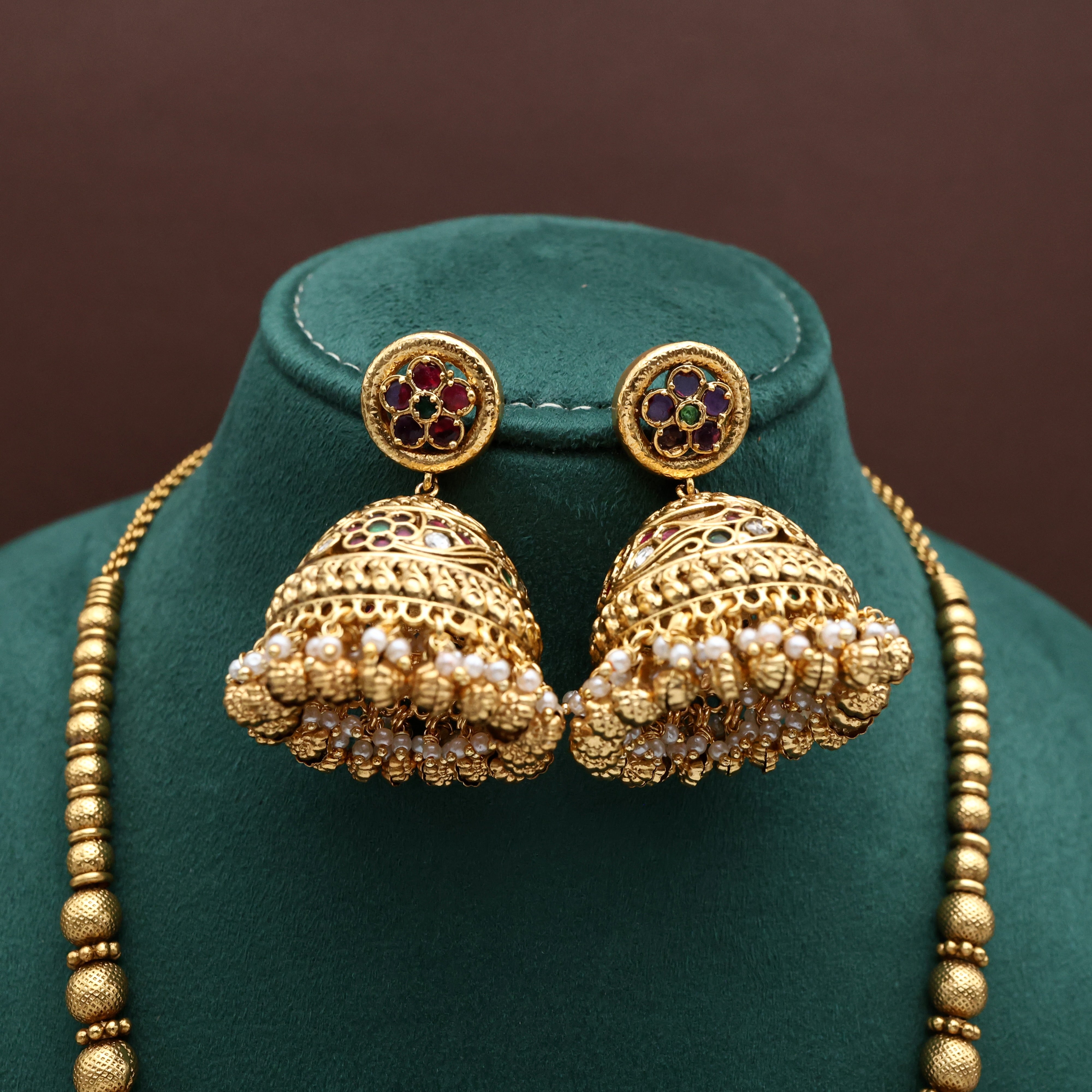 Premium Kundan Kemp Ram Parivar Big Round Pendant Mala Set
