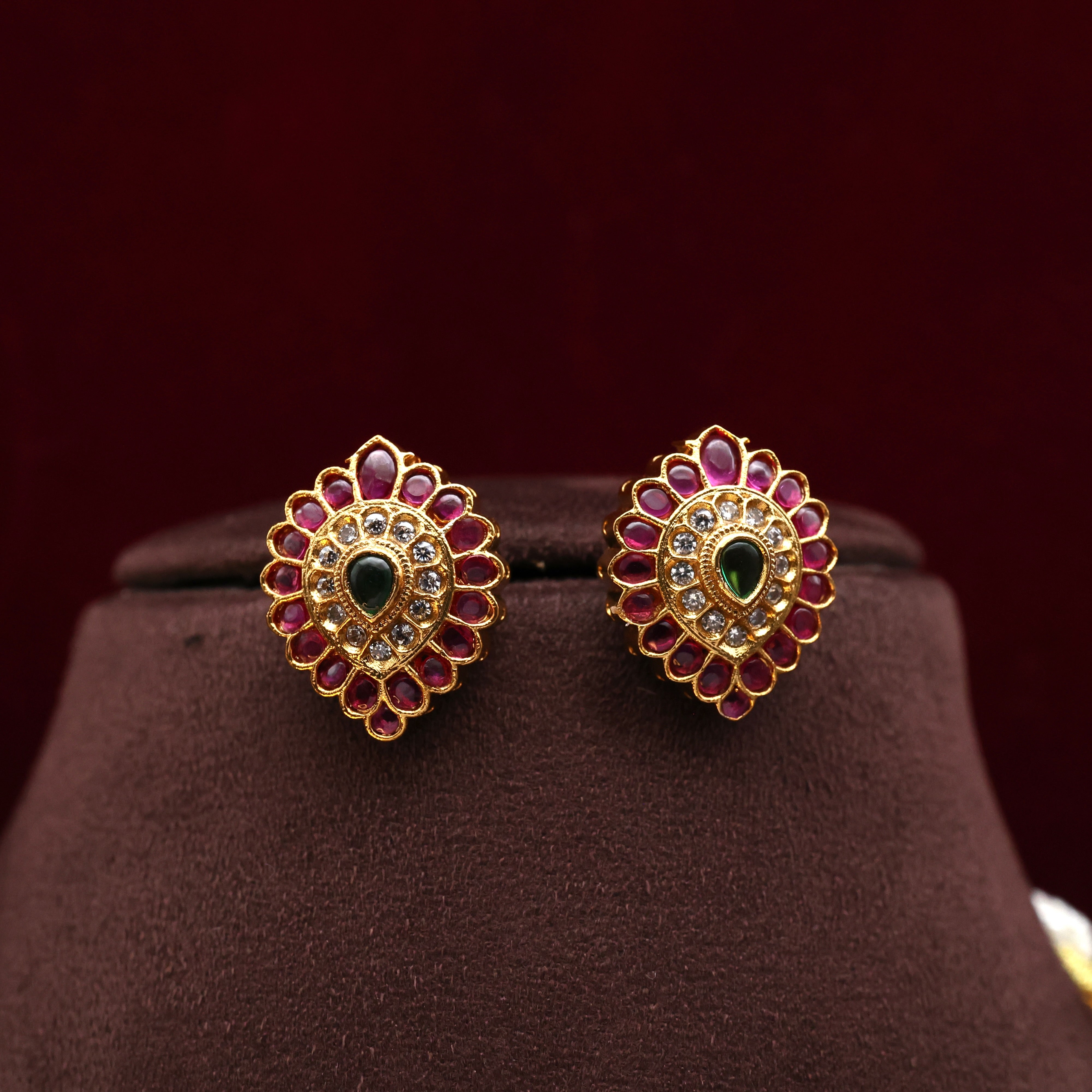 PREMIUM KEMP TILAK DROP BRIDAL HAARAM SET