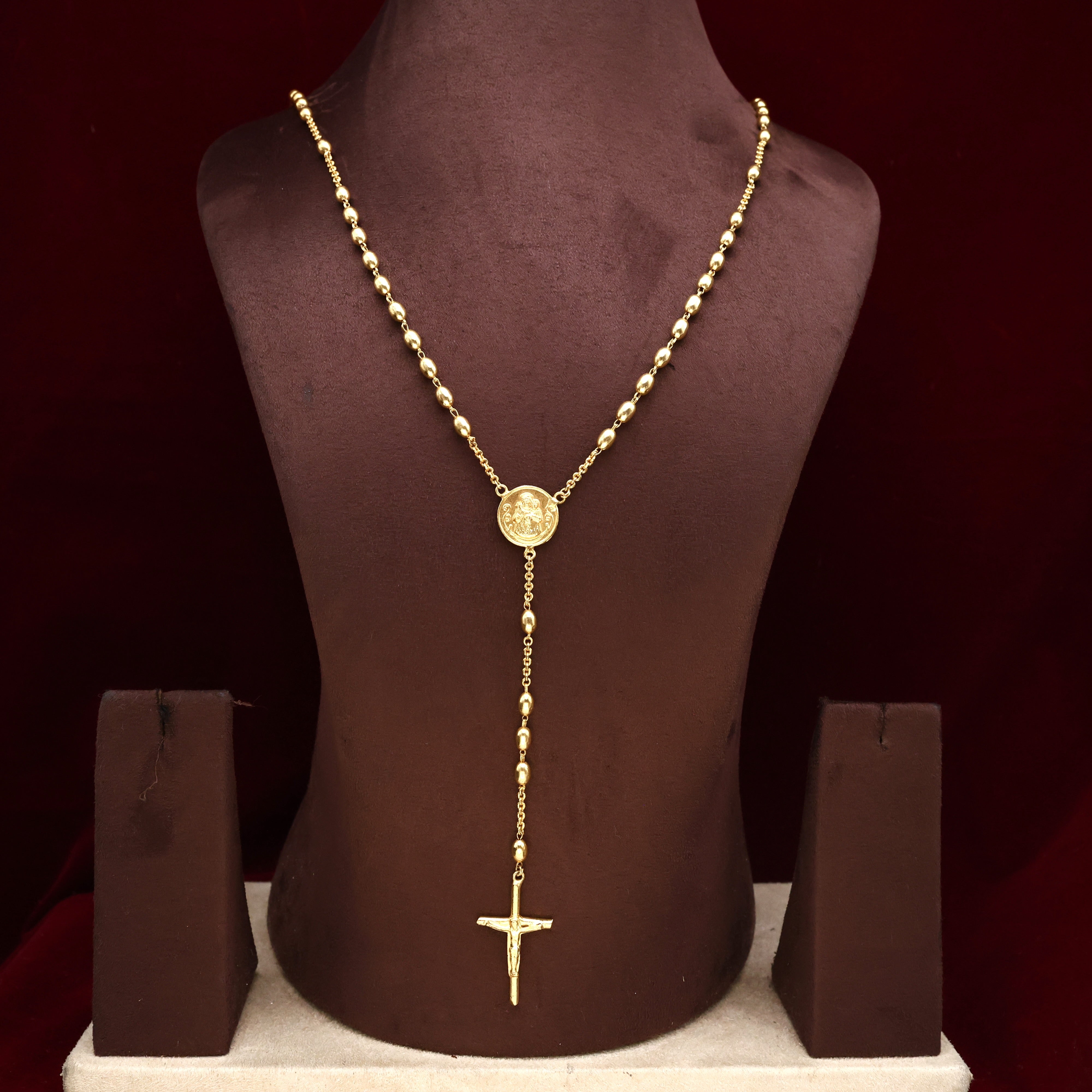 Real Gold Tone Exclusive Rosary Chain