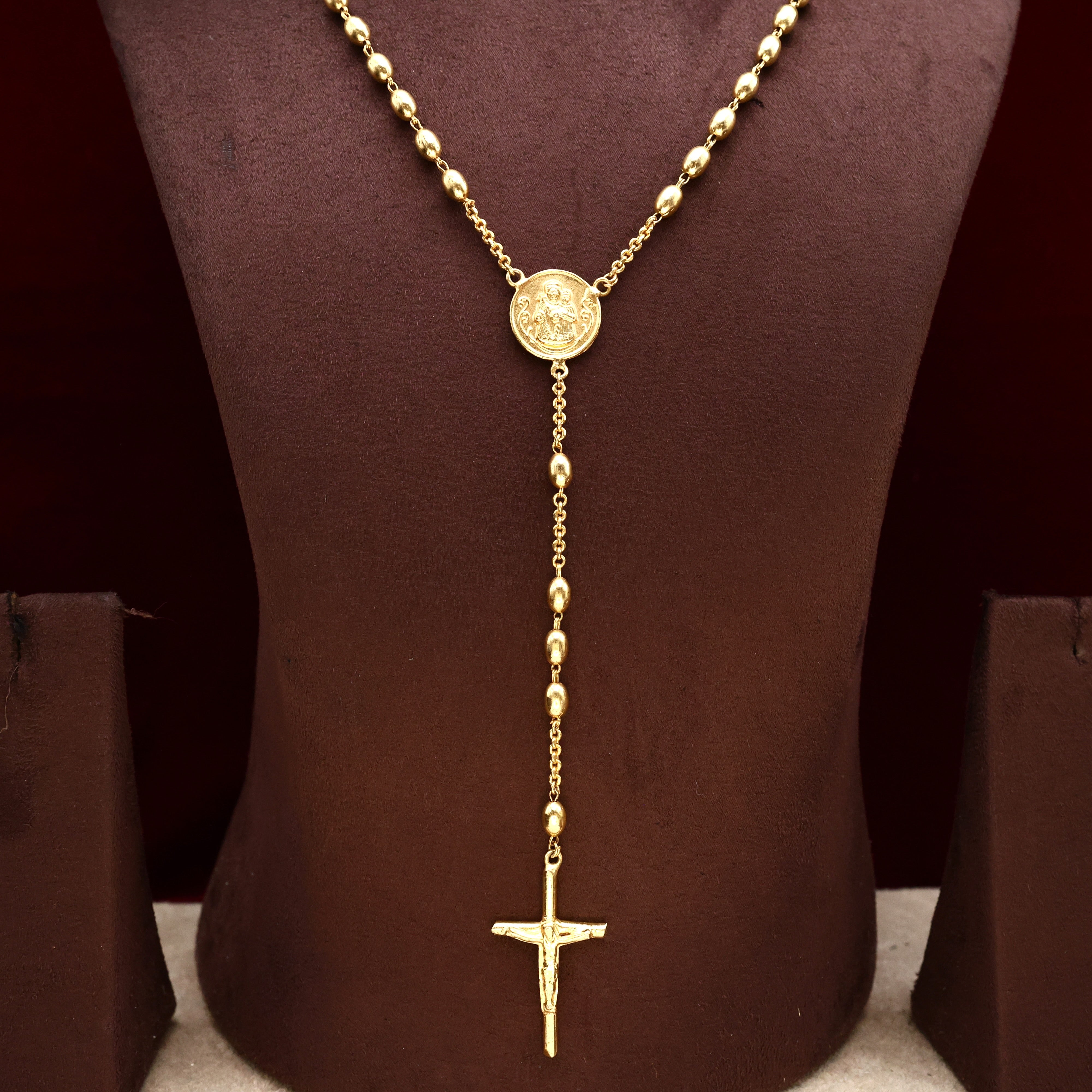 Real Gold Tone Exclusive Rosary Chain
