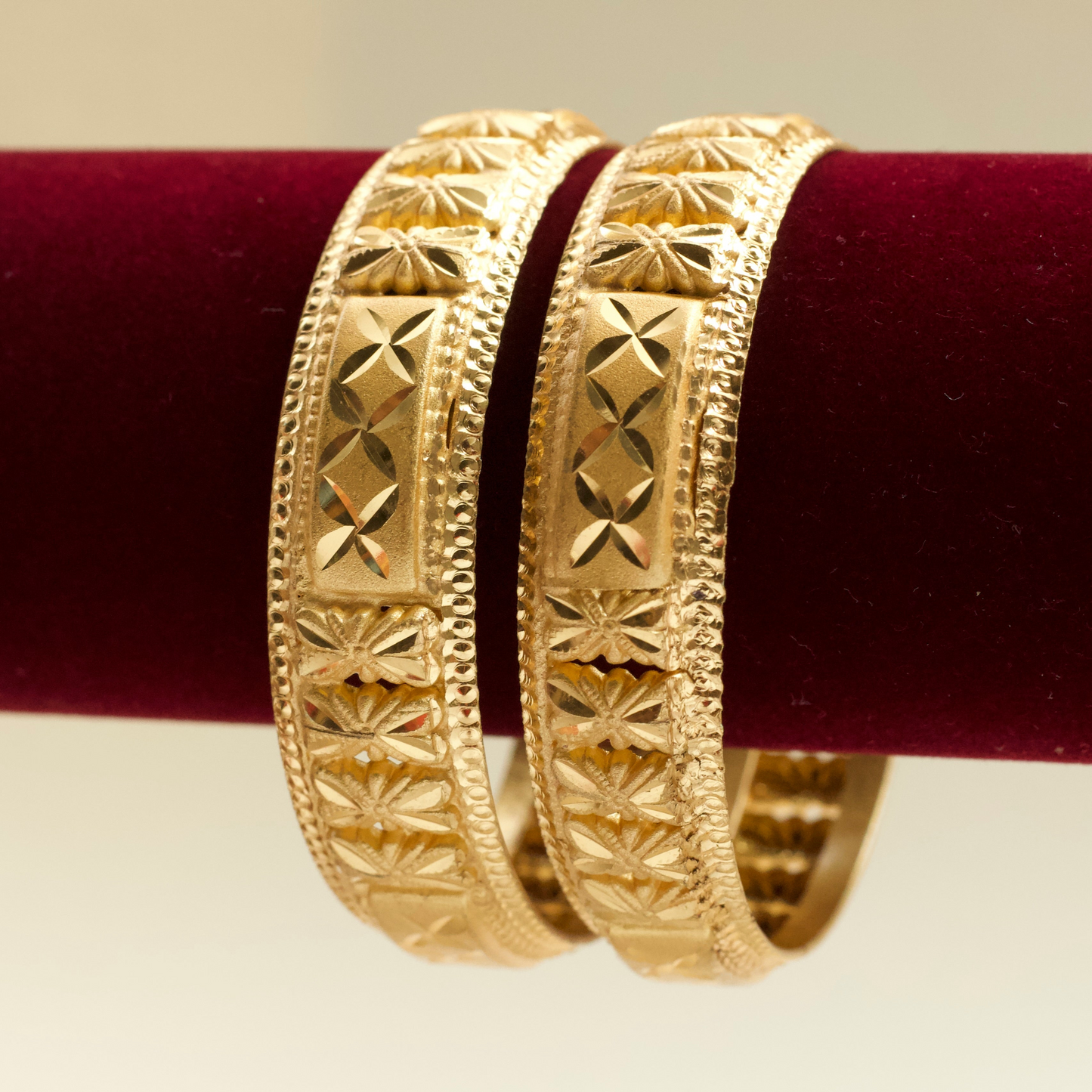 Real Gold Tone Thick Bangles - SS003 - Daily Wear/Office Wear/Function Wear Bangles