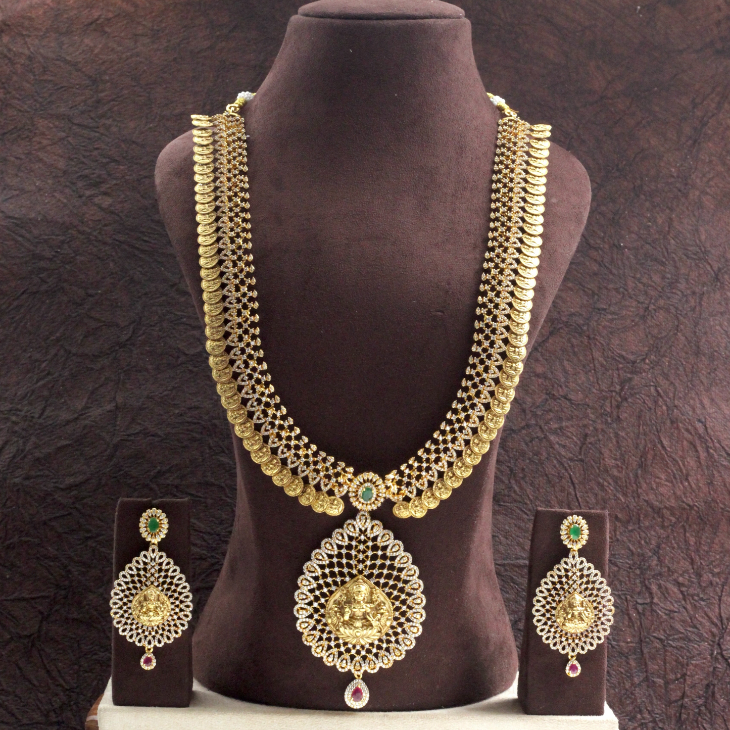 Diamond Look AD Grand Heavy Lakshmi Bridal Haaram