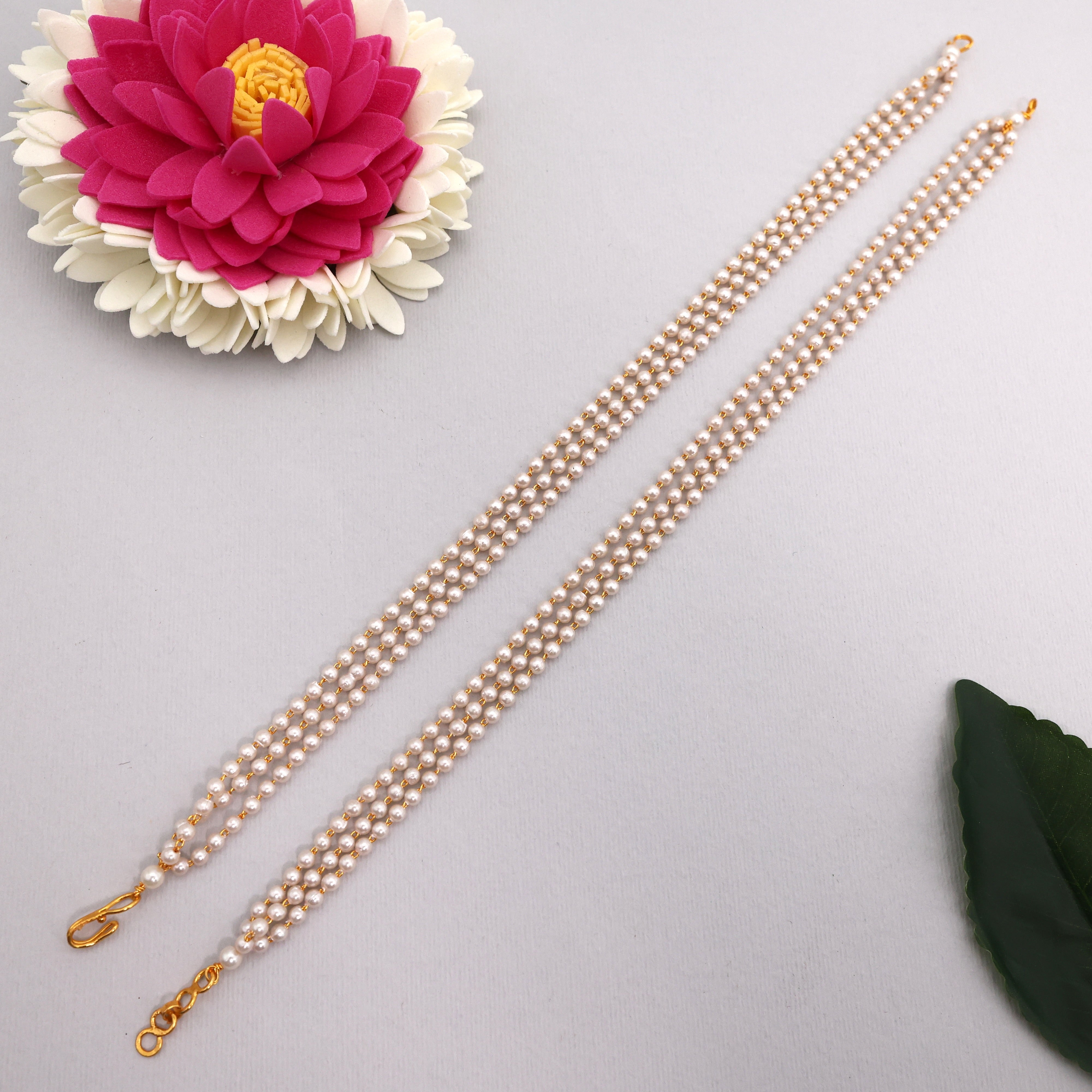 Long 3 Line Pearl Maatal Hair Accessory