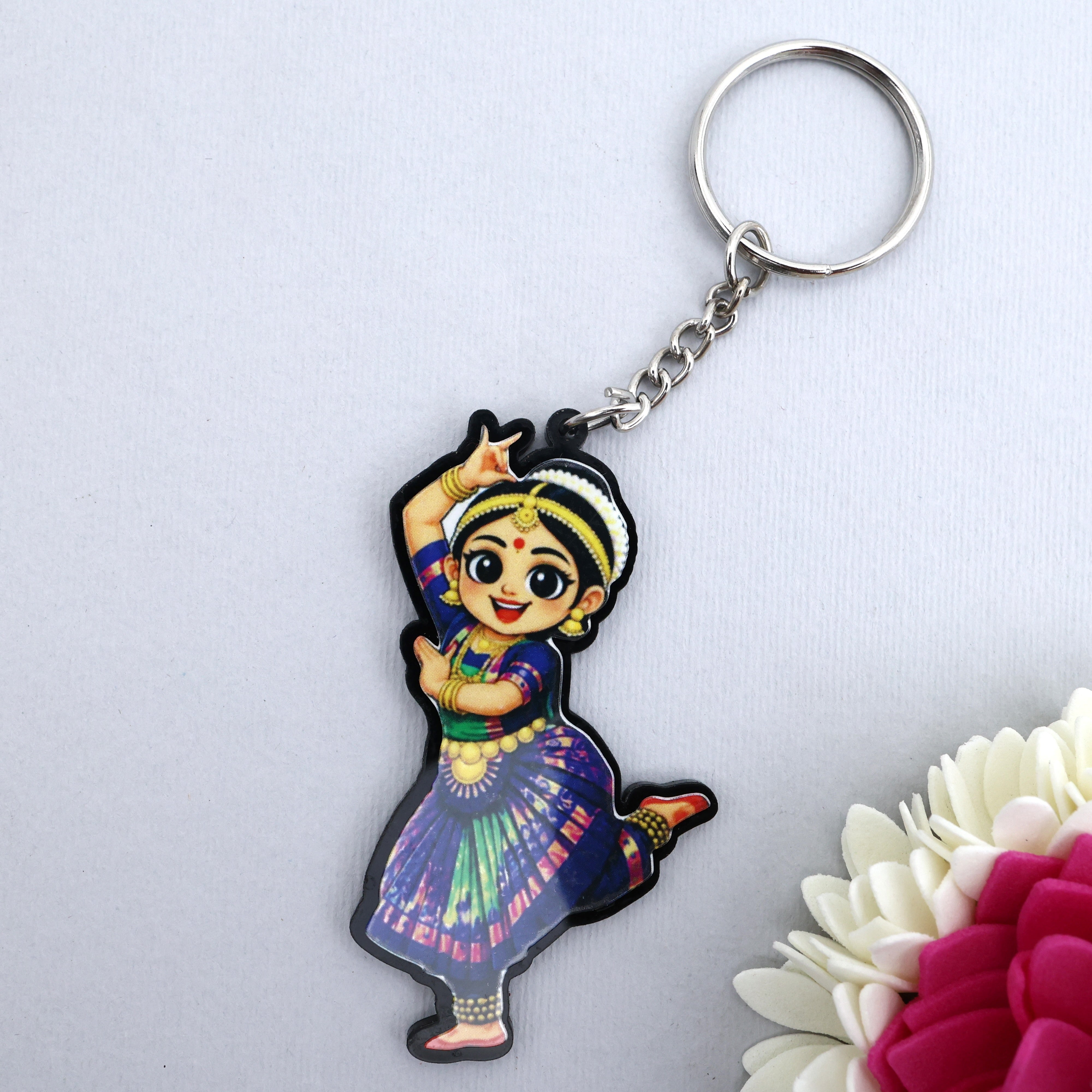 Cute Caricature Style Dancer Acrylic Keychain - 3 Inches