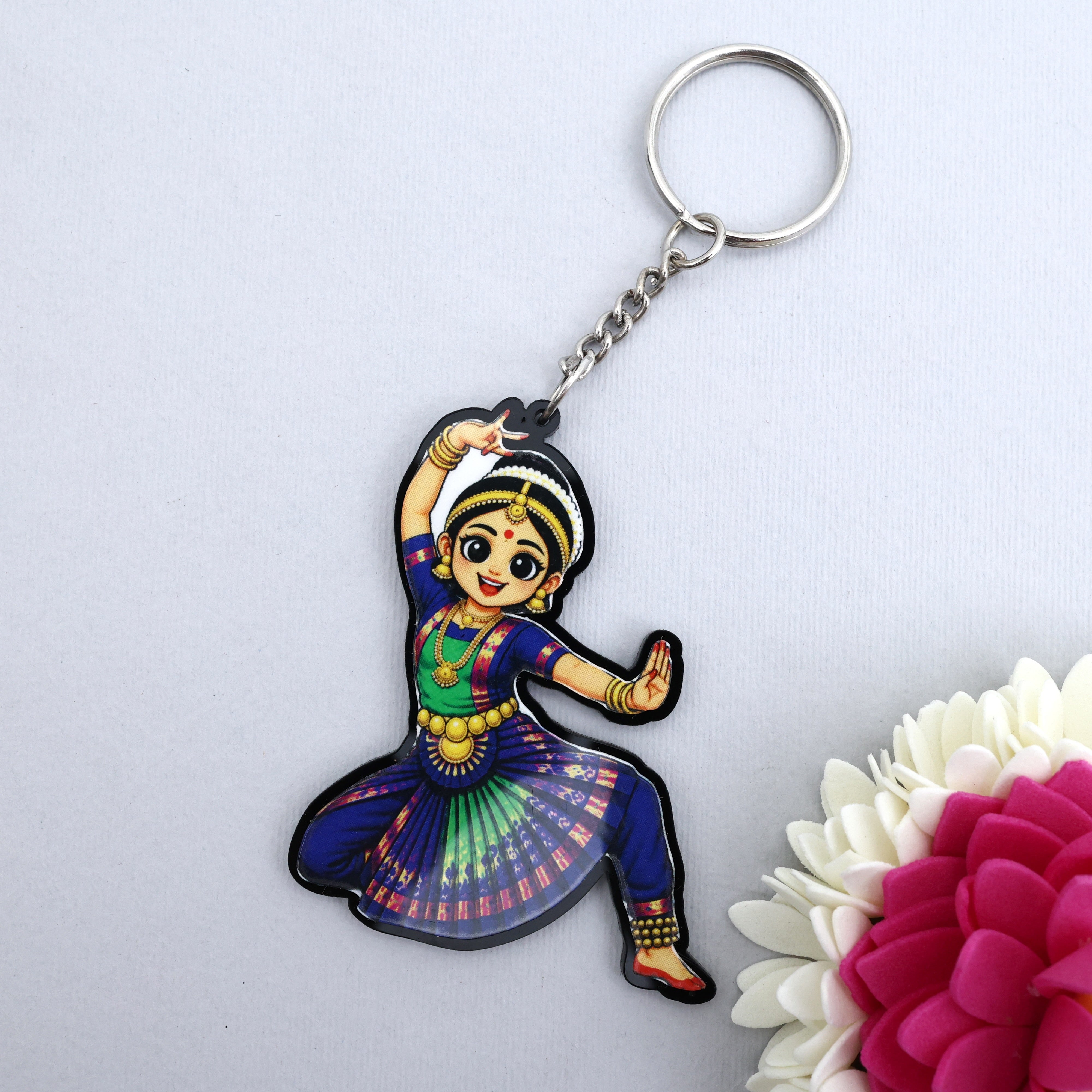 Cute Caricature Style Dancer Acrylic Keychain - 3 Inches